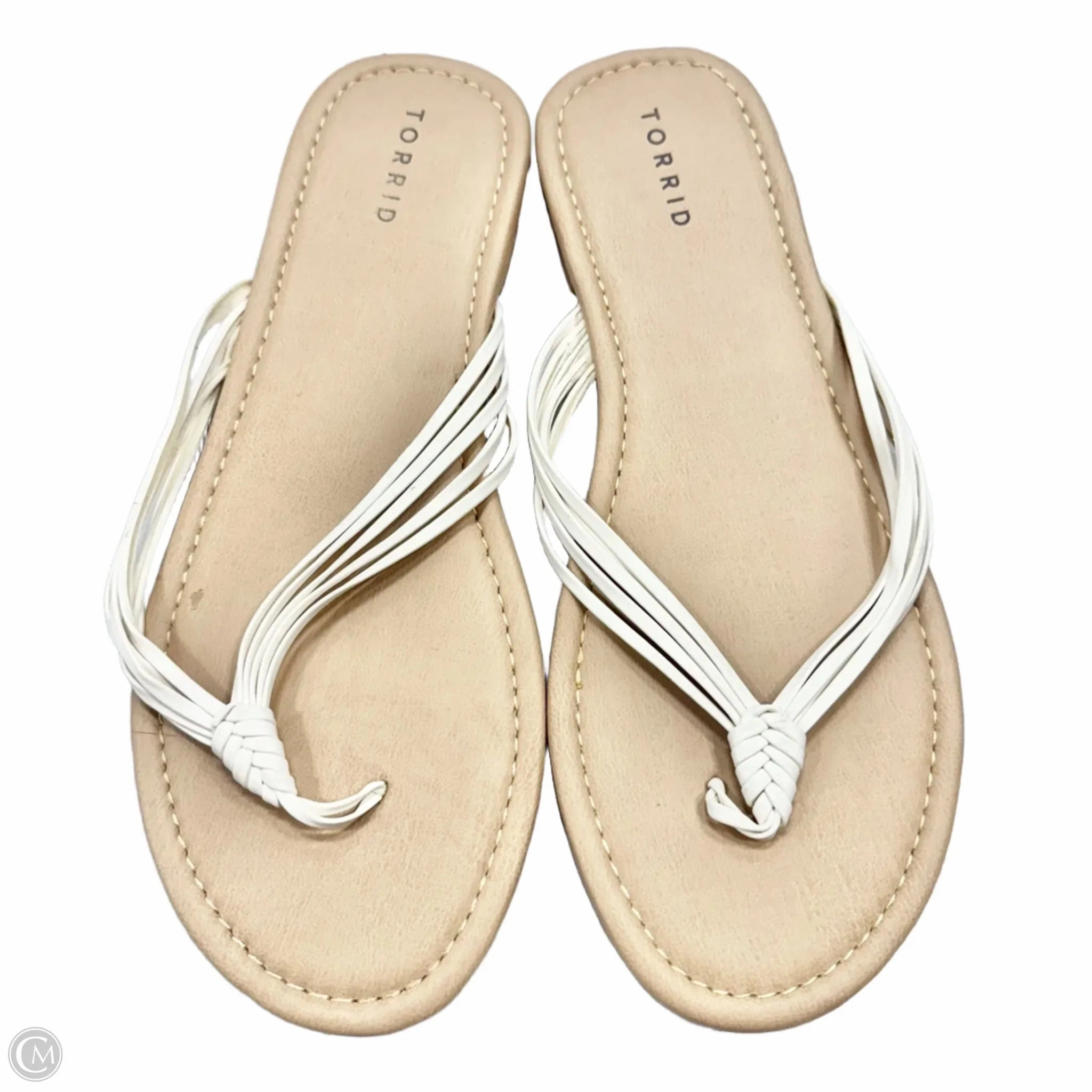 Sandals Flip Flops By Torrid In White, Size: 12