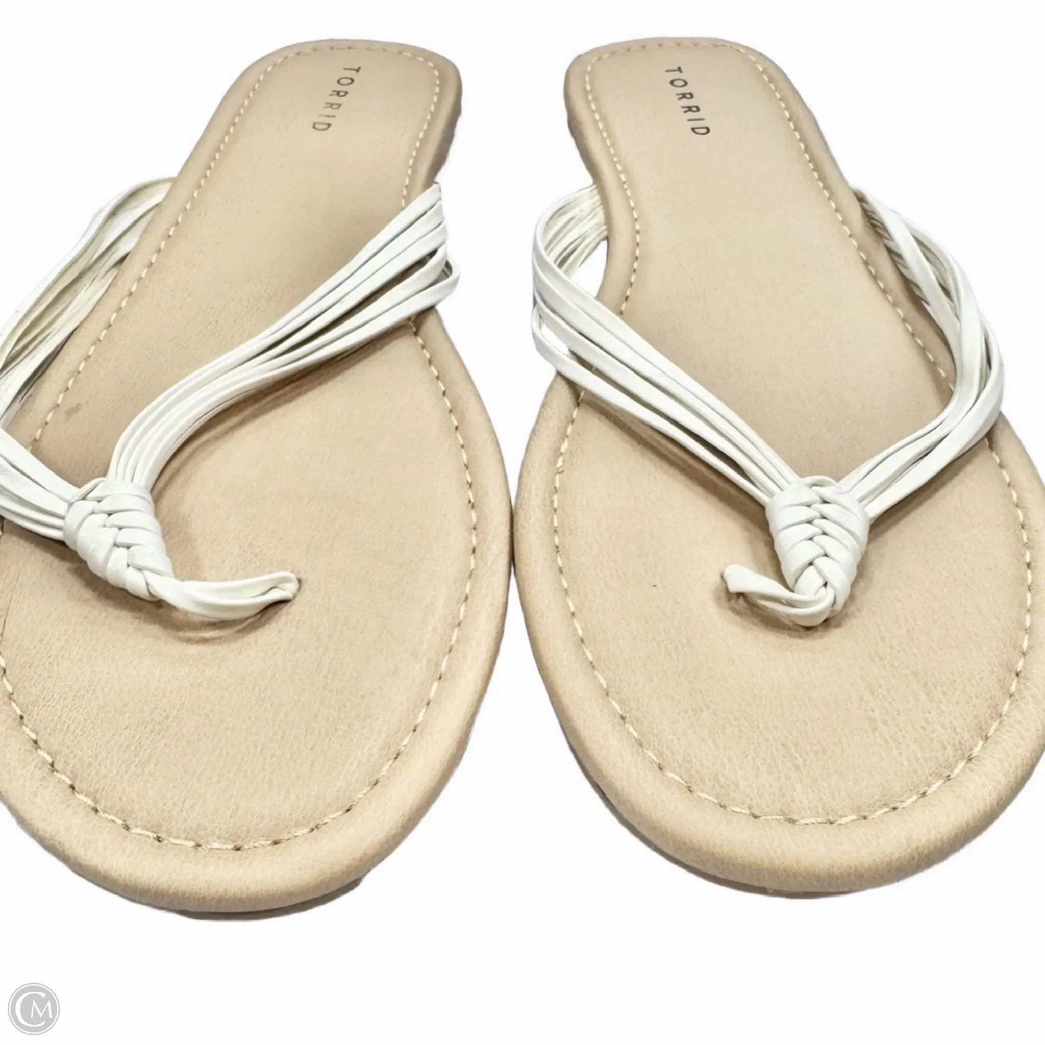 Sandals Flip Flops By Torrid In White, Size: 12