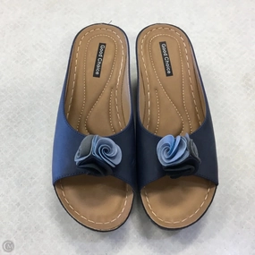 Sandals Heels Block By Clothes Mentor In Navy, Size: 8