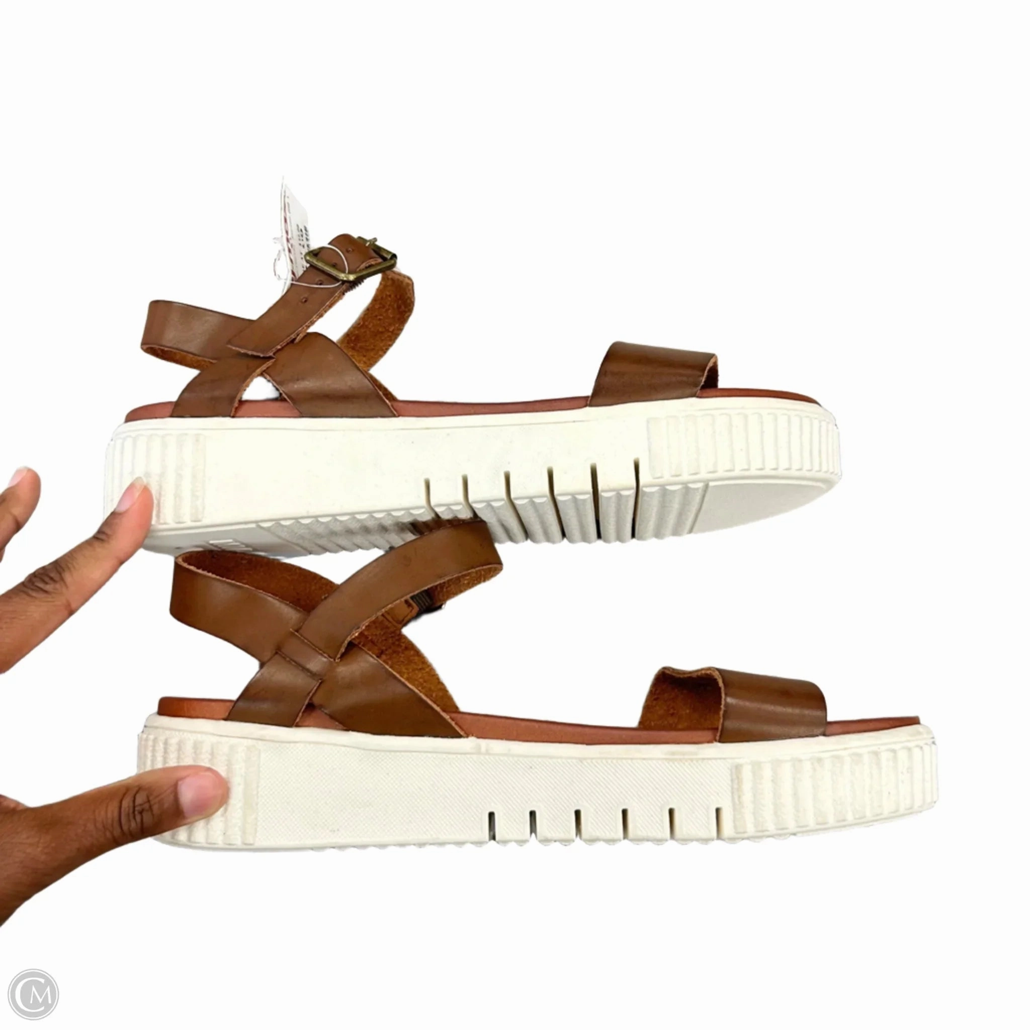 Sandals Heels Platform By Mia In Brown, Size: 9.5