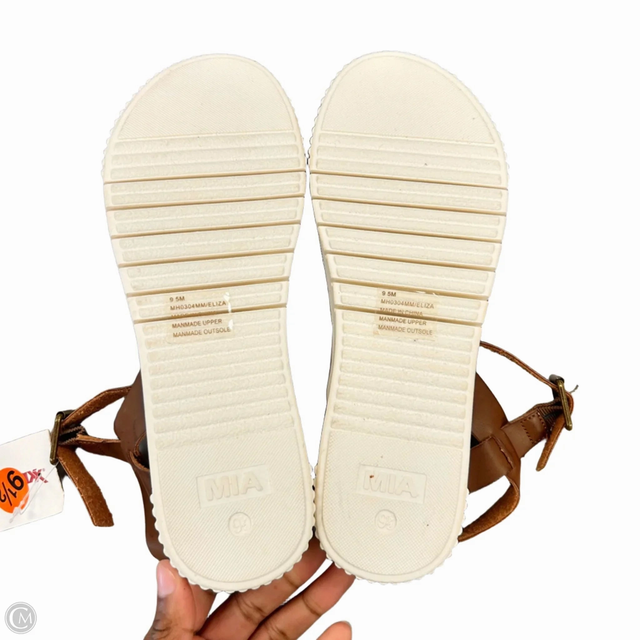 Sandals Heels Platform By Mia In Brown, Size: 9.5