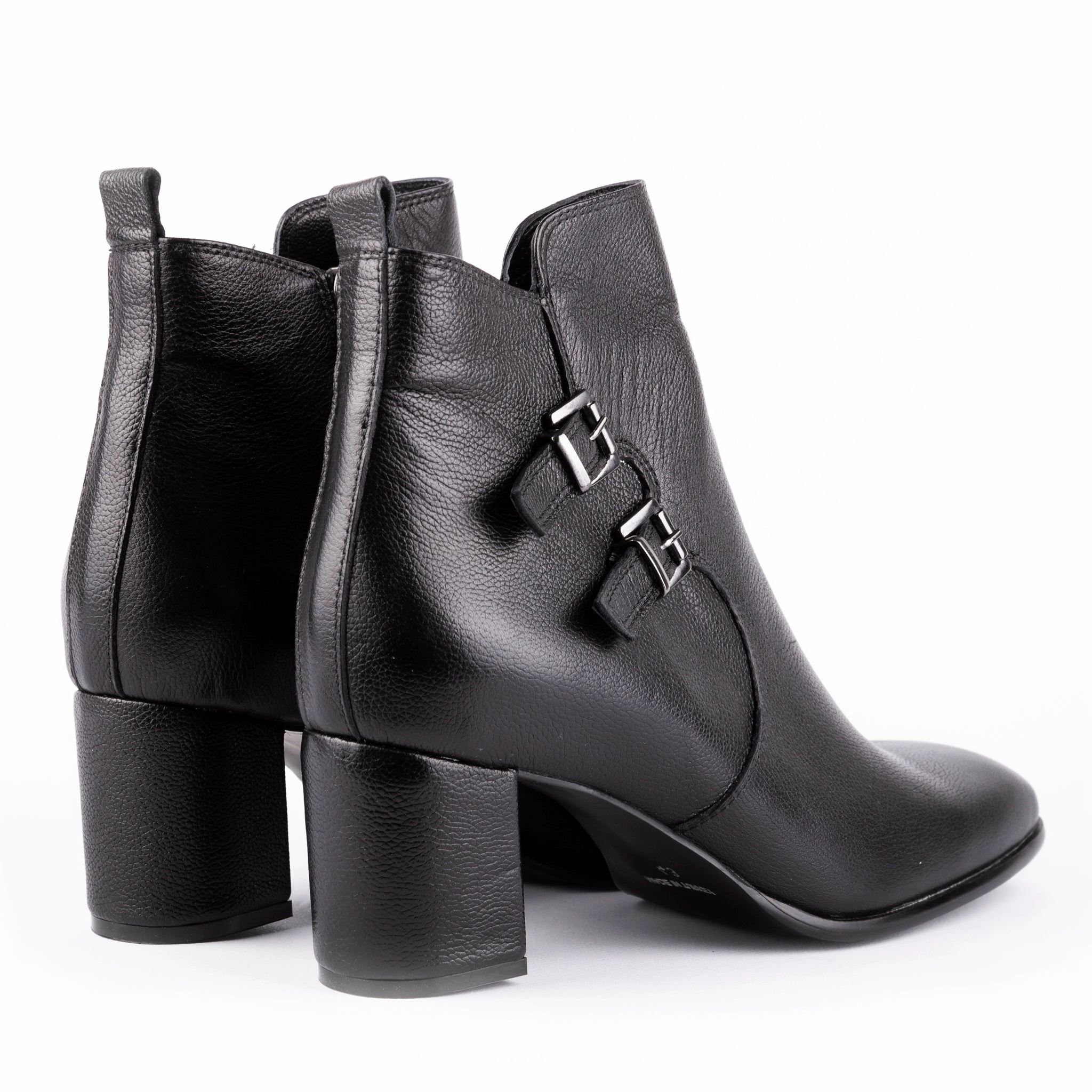 Scorpius - Double Belted Ankle Leather Booties