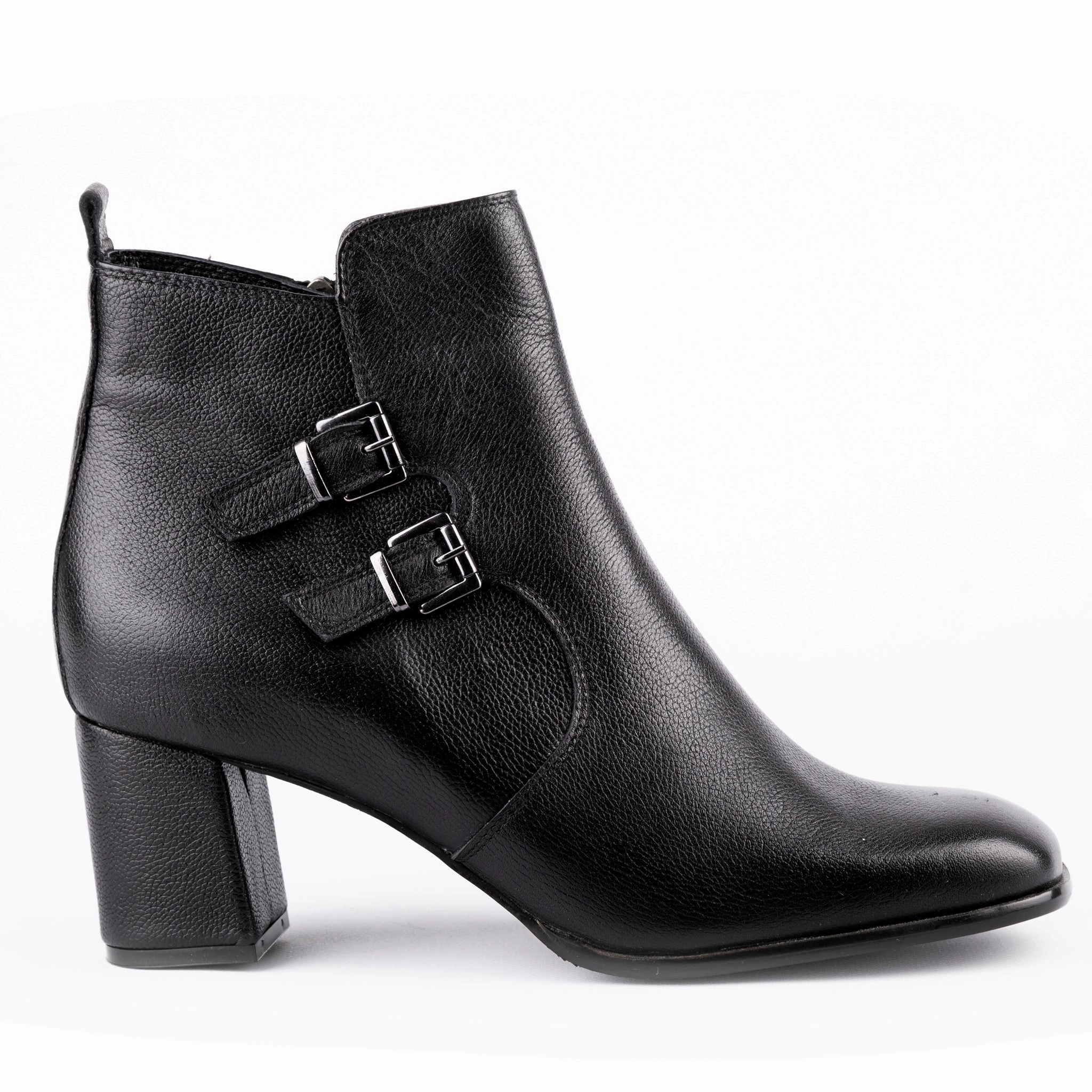 Scorpius - Double Belted Ankle Leather Booties