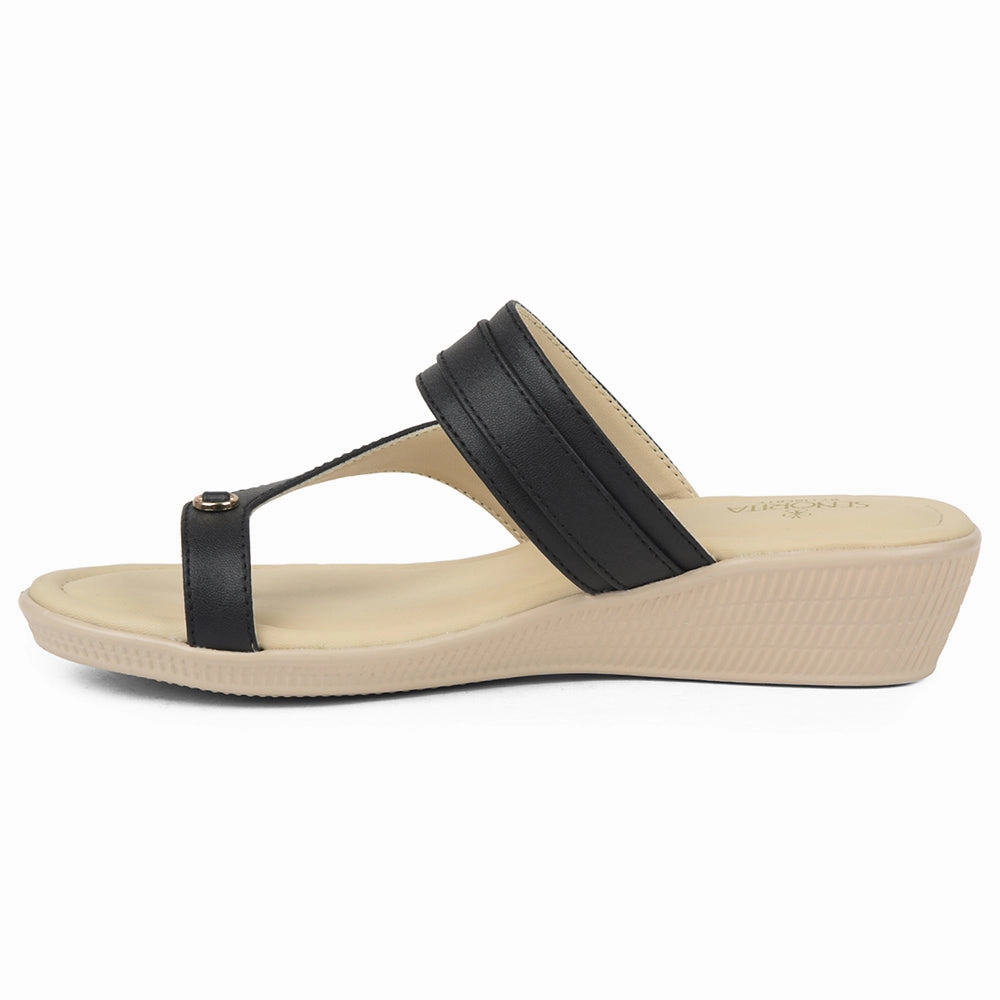 Senorita Black Casual Sandal For Women AFL-9 By Liberty