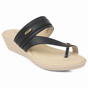 Senorita Black Casual Sandal For Women AFL-9 By Liberty