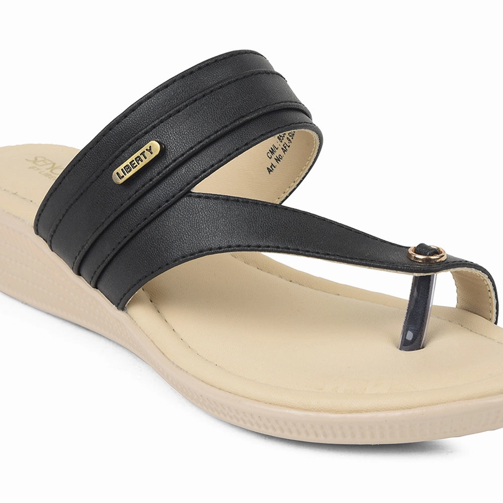 Senorita Black Casual Sandal For Women AFL-9 By Liberty