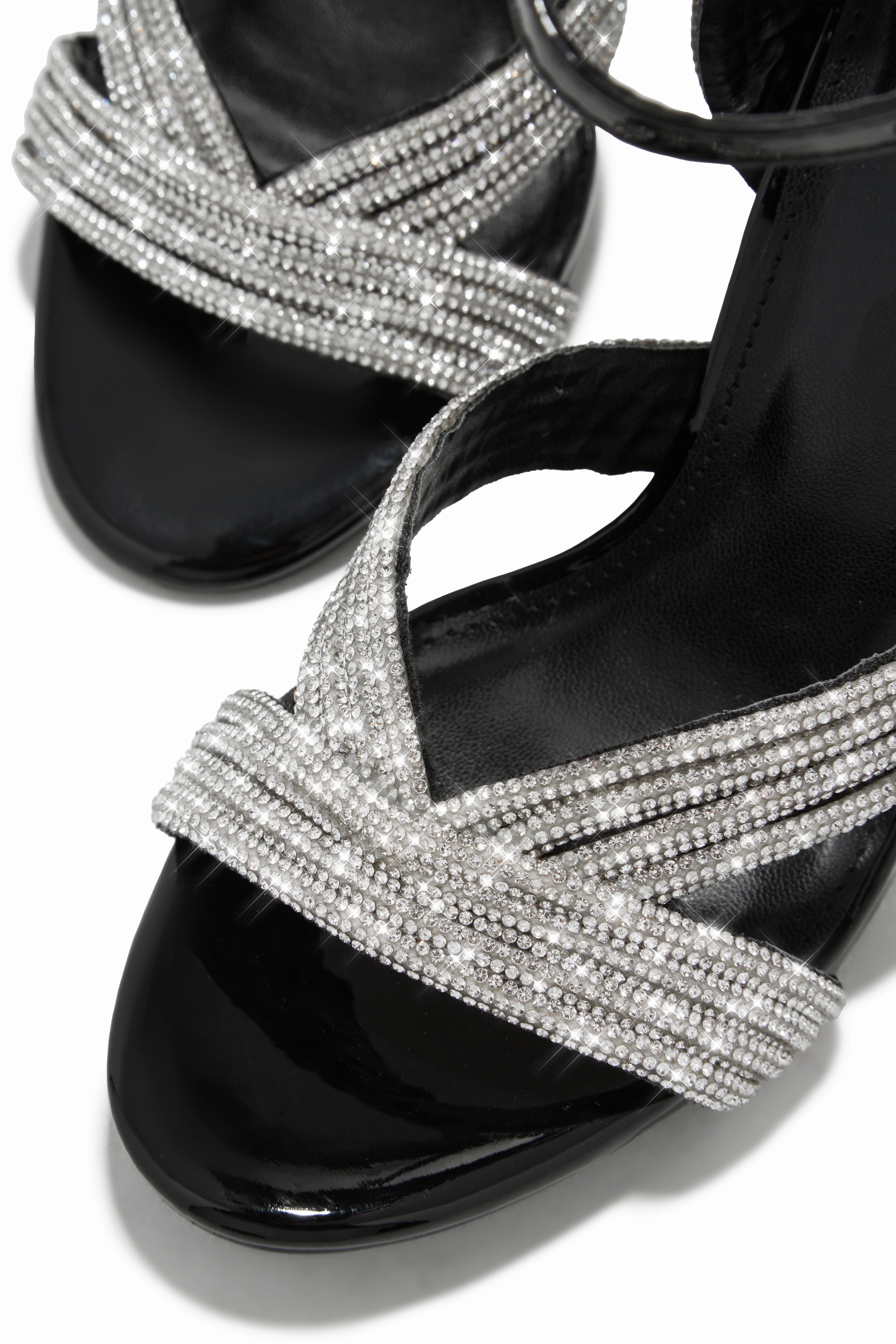 She's Extra Embellished High Heels - Black