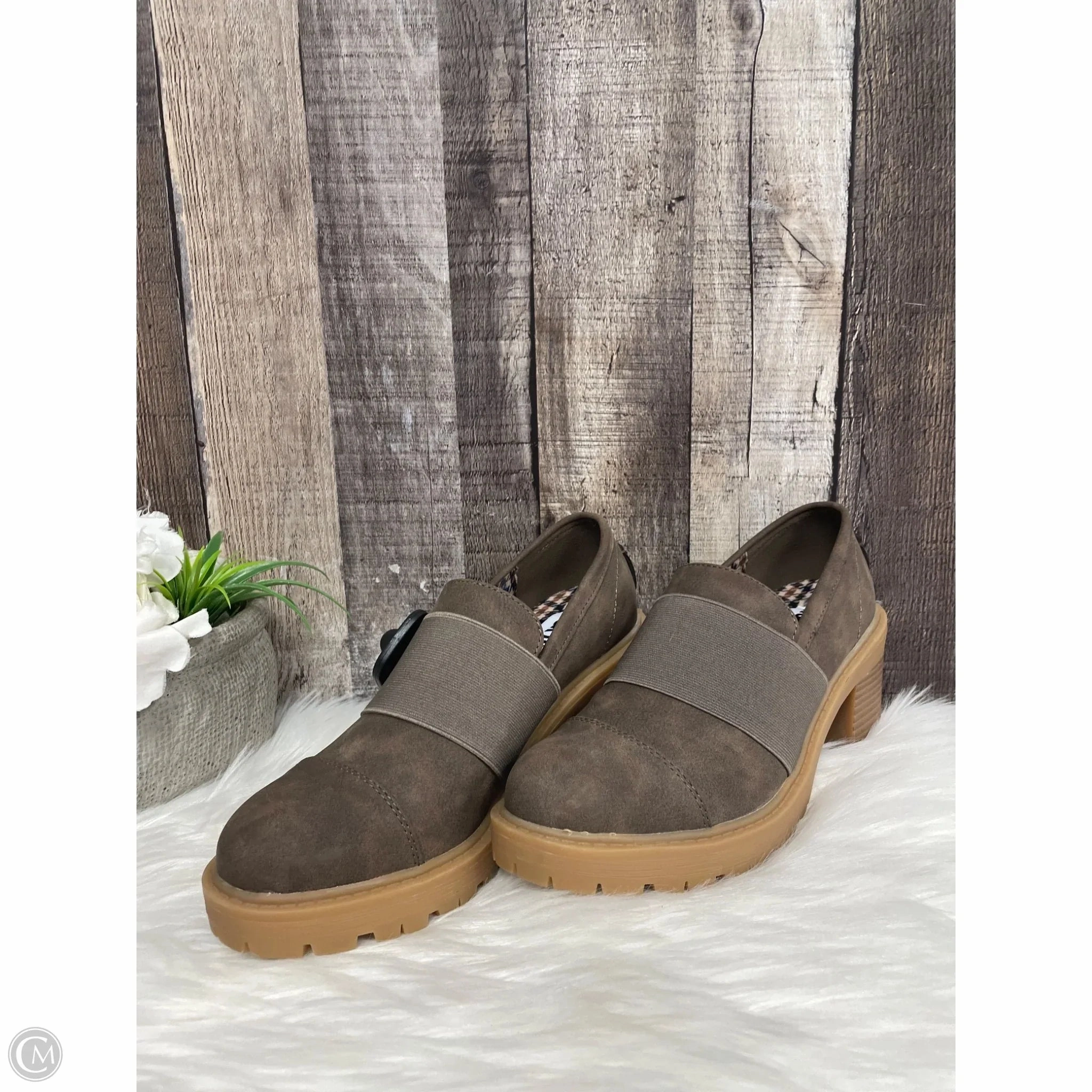 Shoes Heels Block By Muk Luks In Taupe, Size: 8