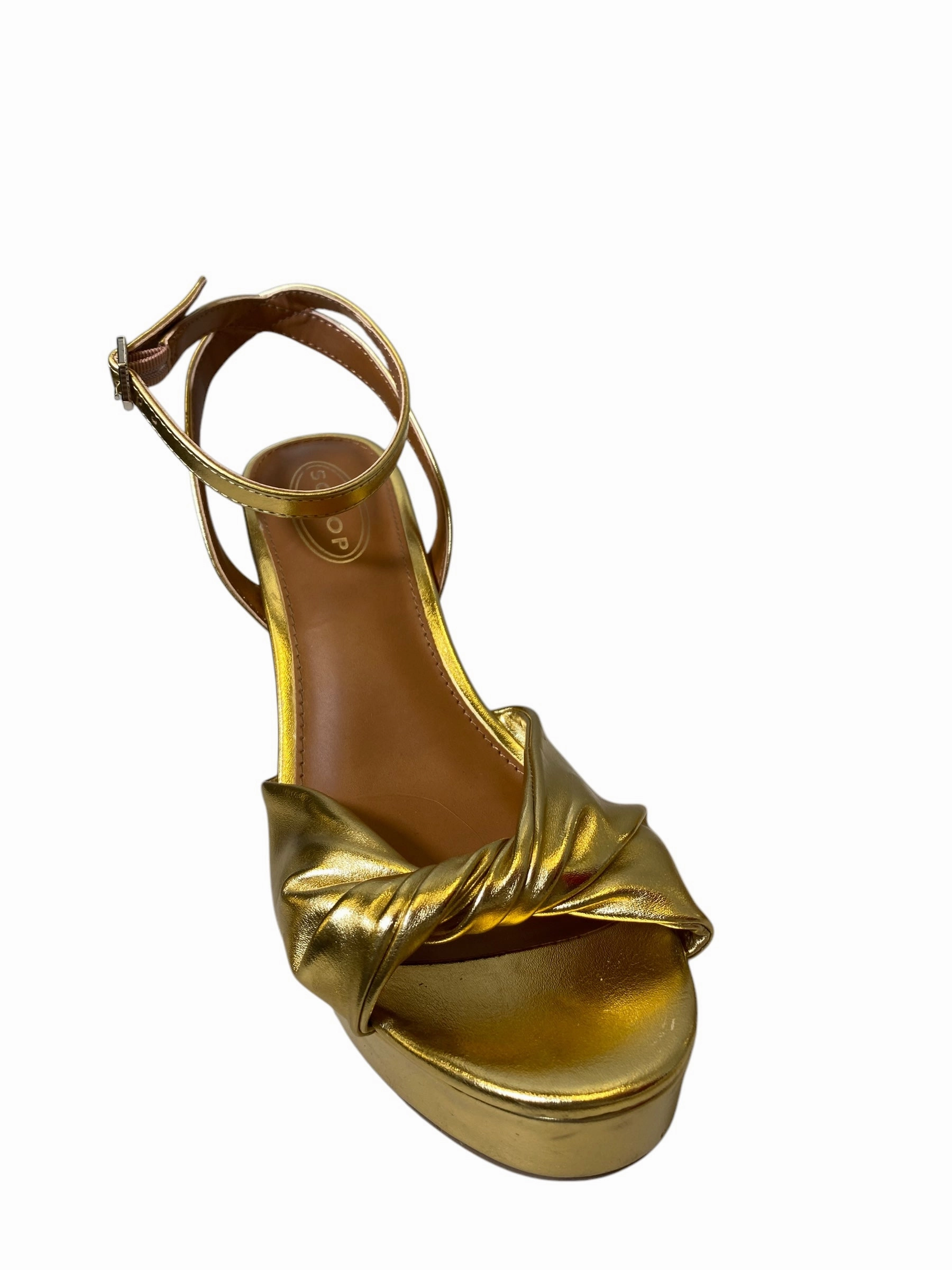 Shoes Heels Block By Scoop In Gold, Size: 9