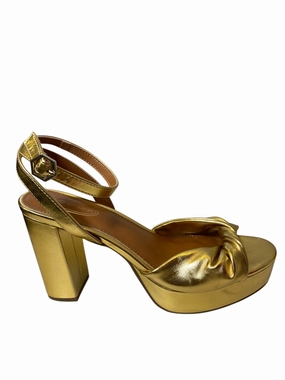 Shoes Heels Block By Scoop In Gold, Size: 9