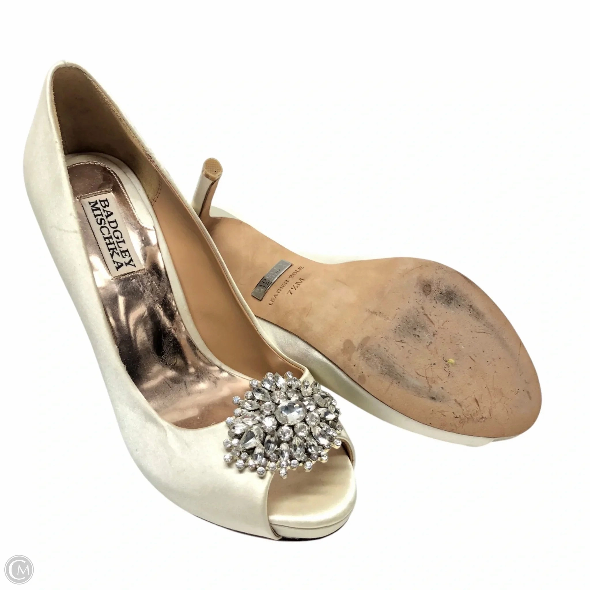 Shoes Heels Stiletto By Badgley Mischka In Cream, Size: 7.5