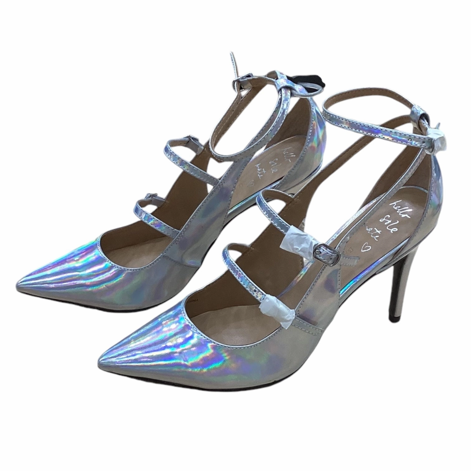 Shoes Heels Stiletto By Banana Republic In Silver, Size: 7.5