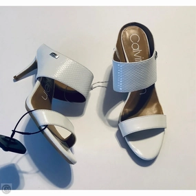 Shoes Heels Stiletto By Calvin Klein In White, Size: 9.5