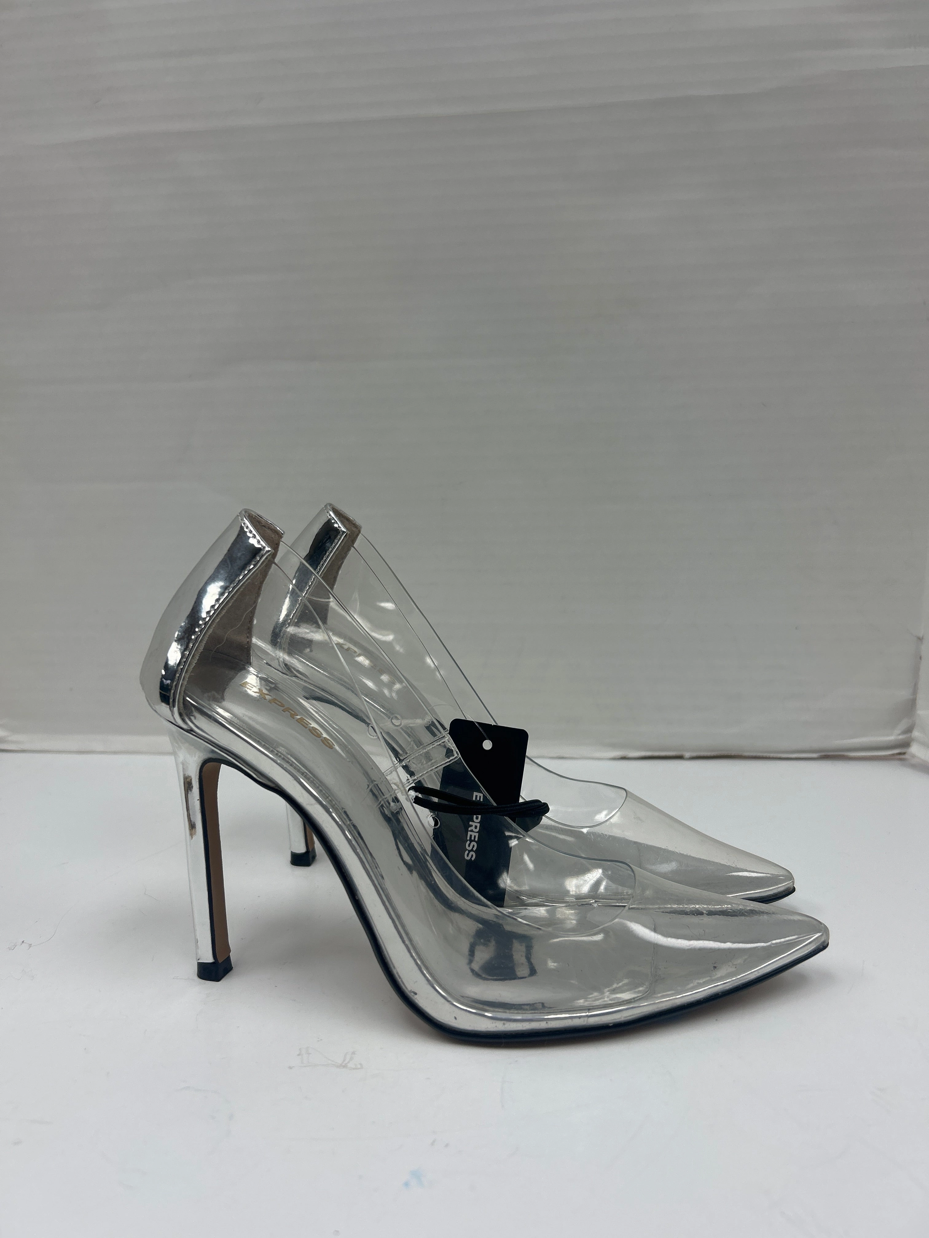 Shoes Heels Stiletto By Express In Silver, Size: 7