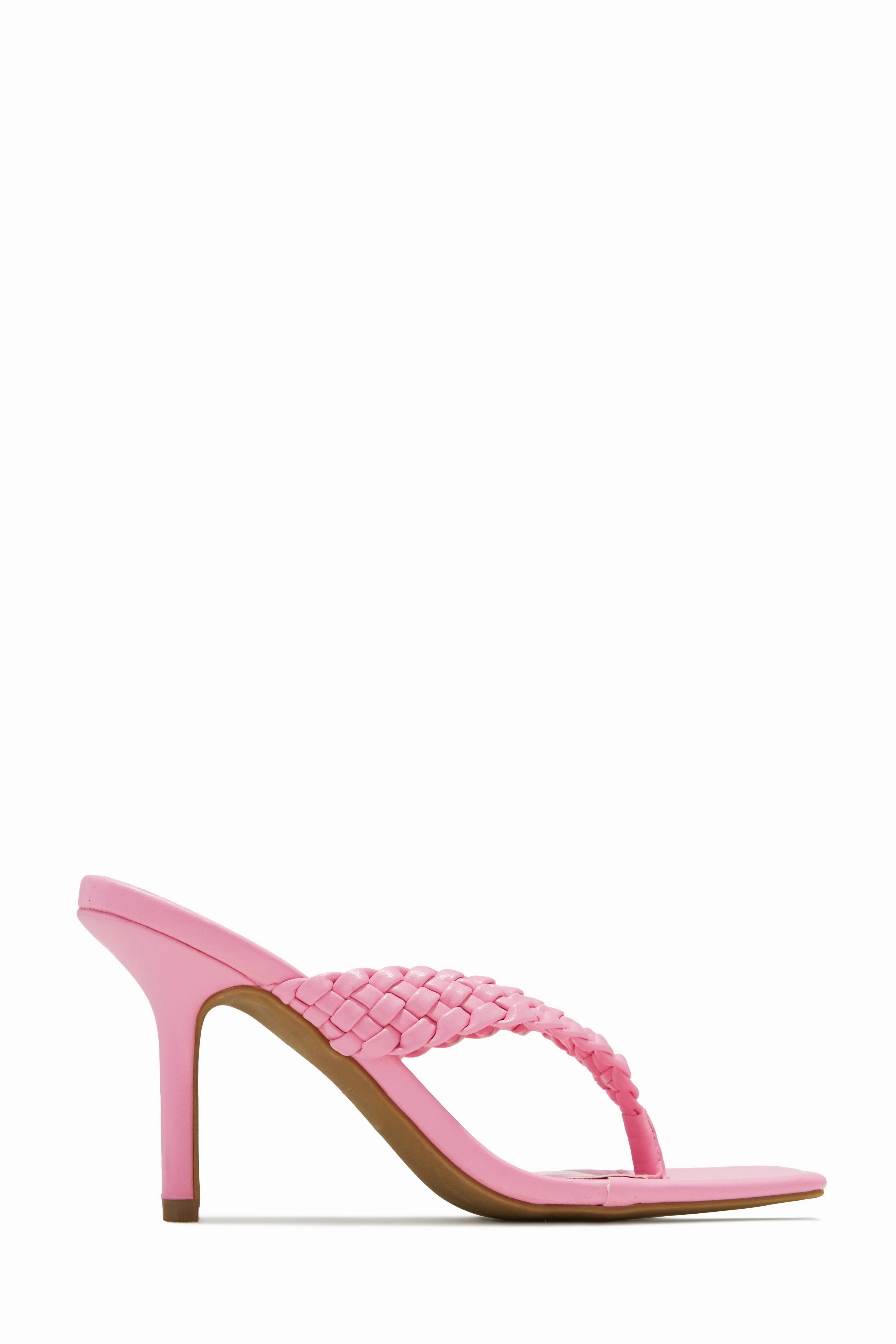 Sierra Thong Strap Mule Heels - White