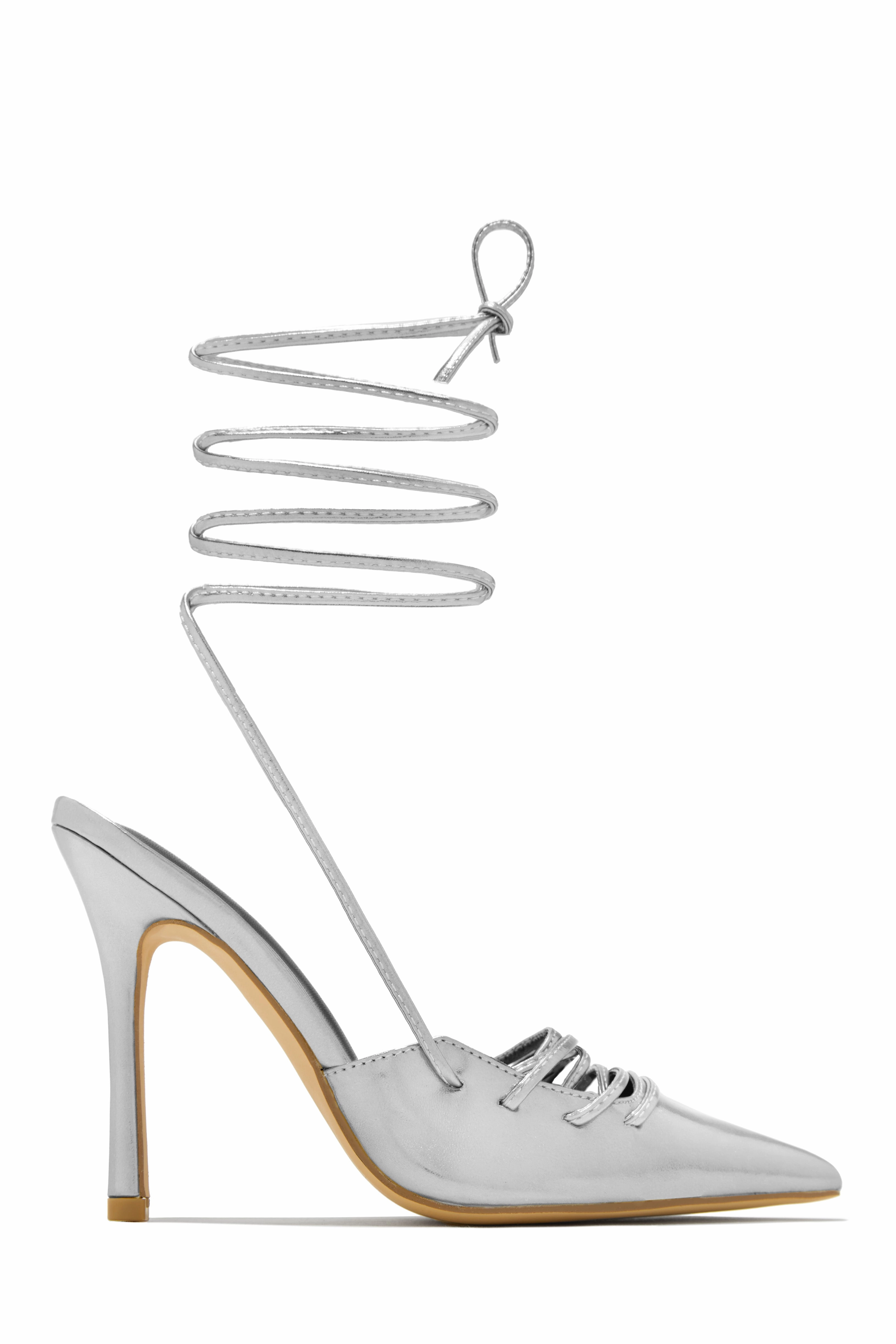 Simone Lace Up High Heel Pumps - Gold