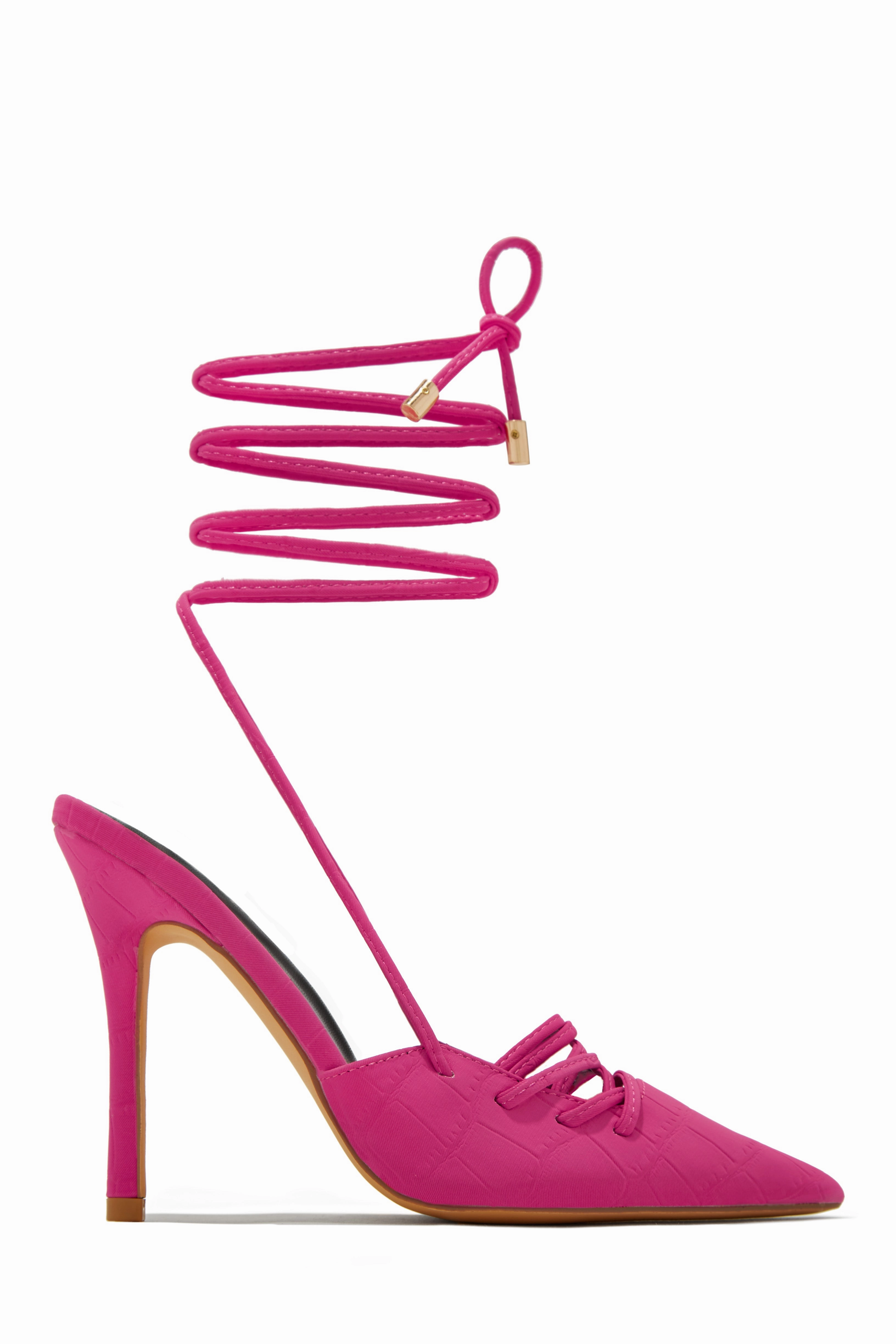 Simone Lace Up High Heel Pumps - Gold