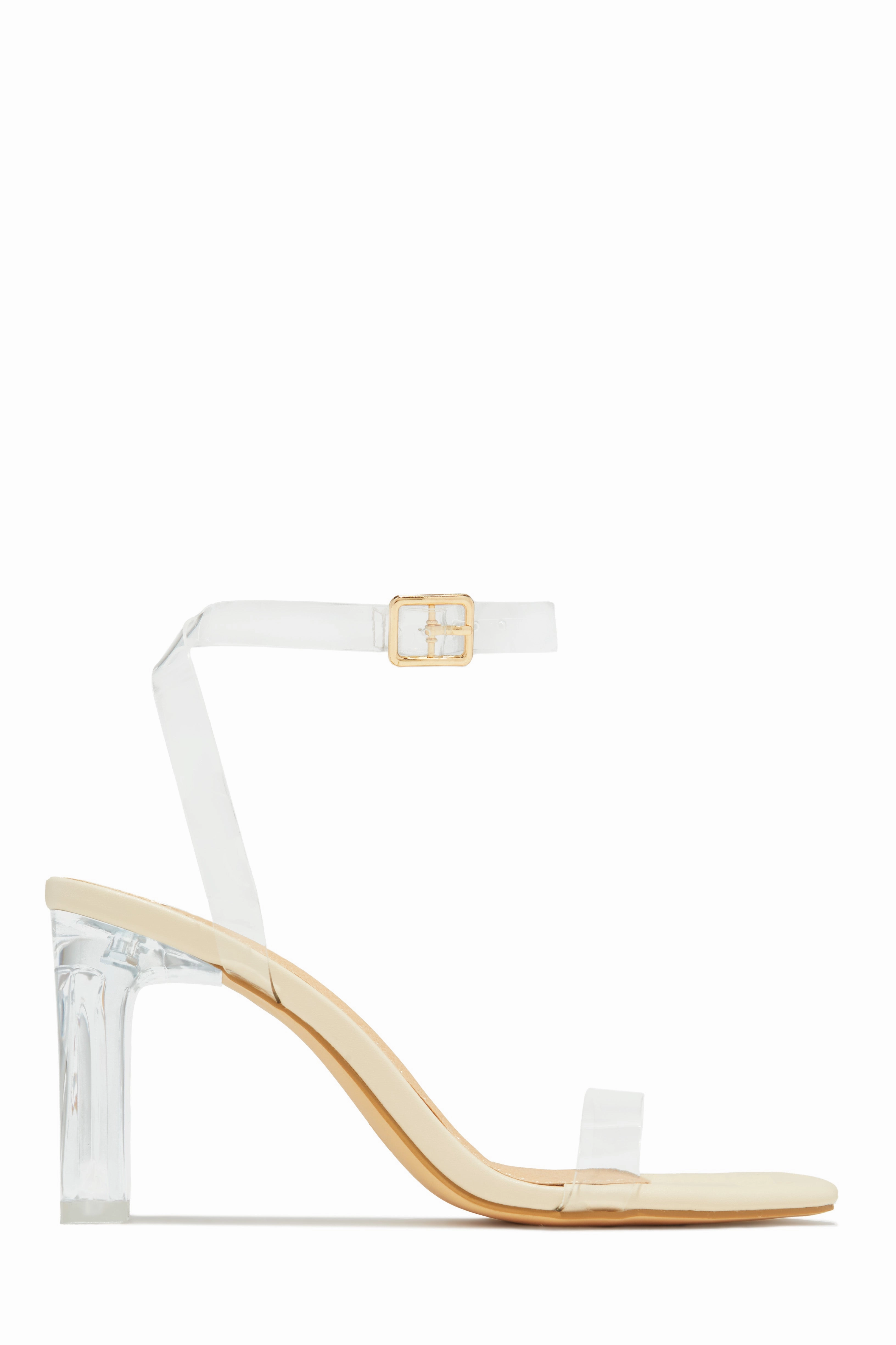 Simply Yours Clear Ankle Strap Heels - Silver