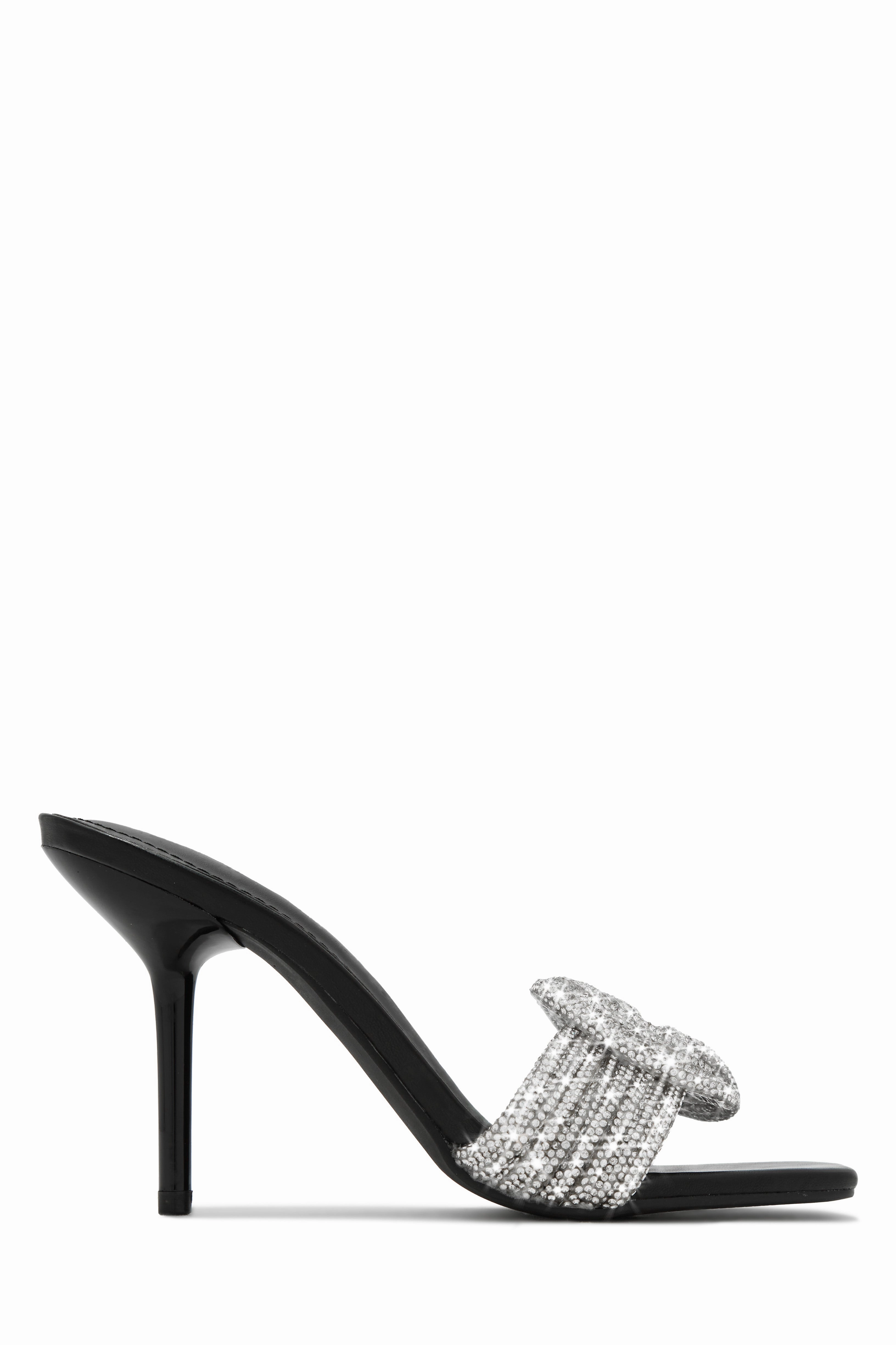 Song Of Love Embellished Mule Heels - Black