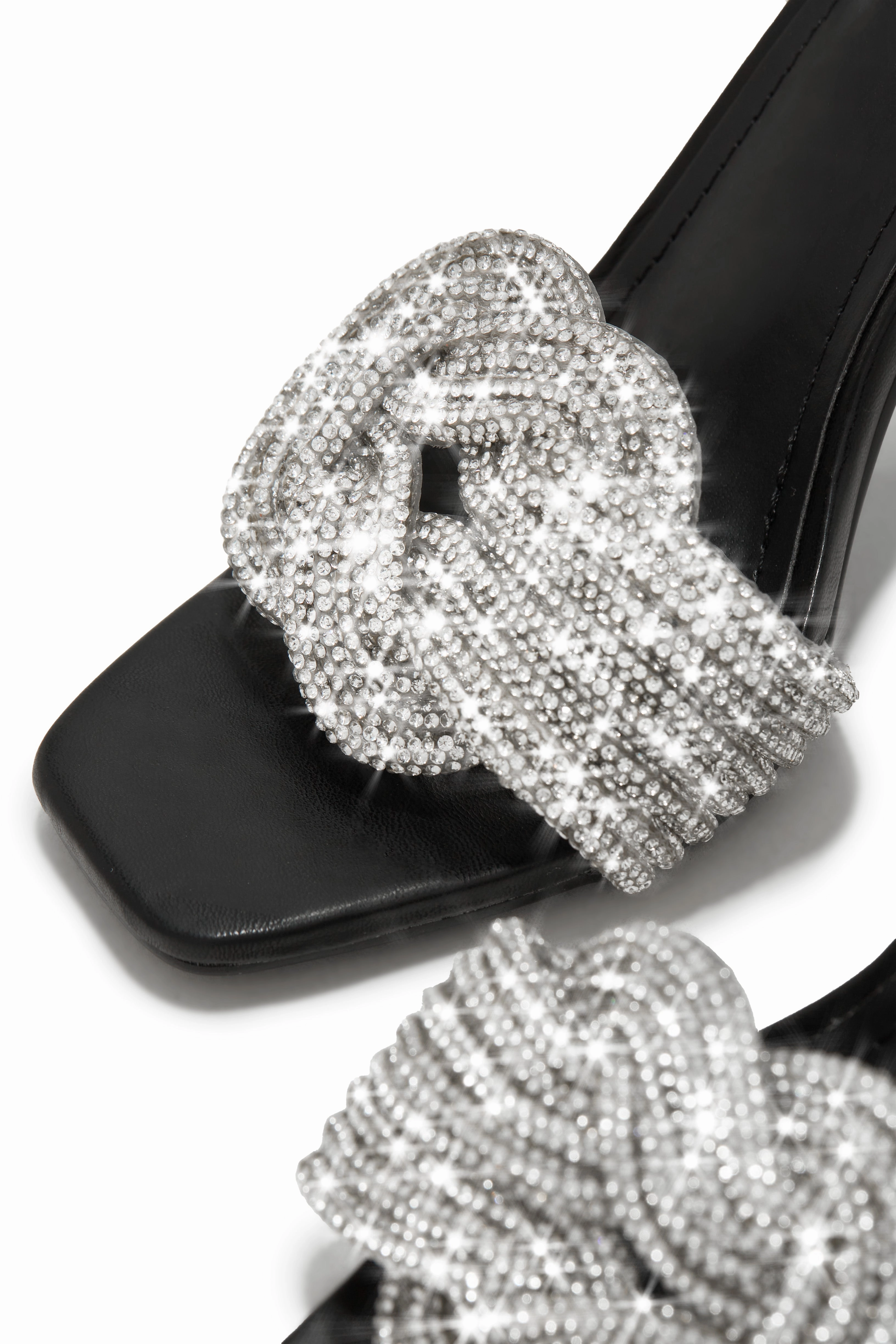 Song Of Love Embellished Mule Heels - Black
