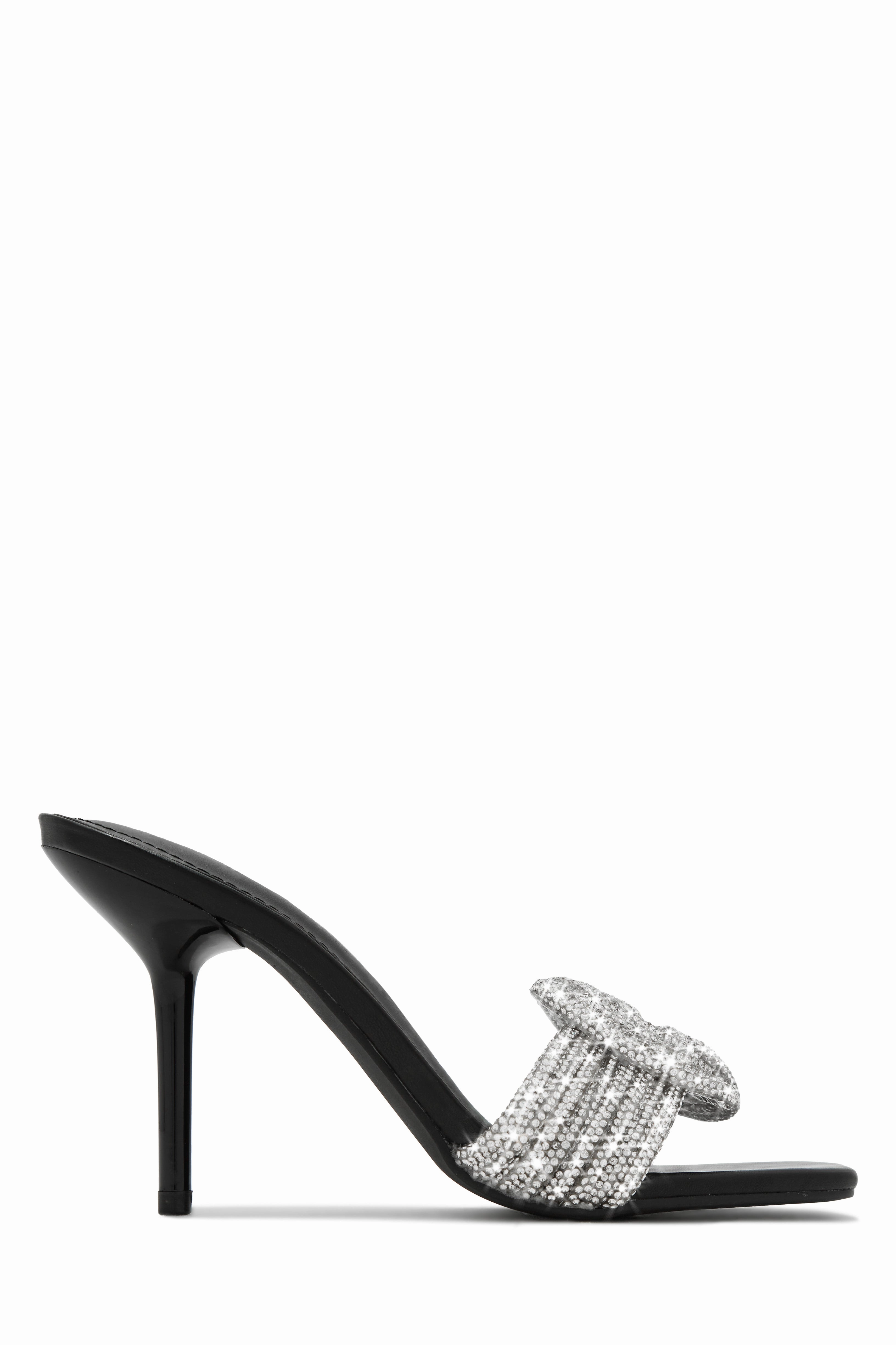 Song Of Love Embellished Mule Heels - Black