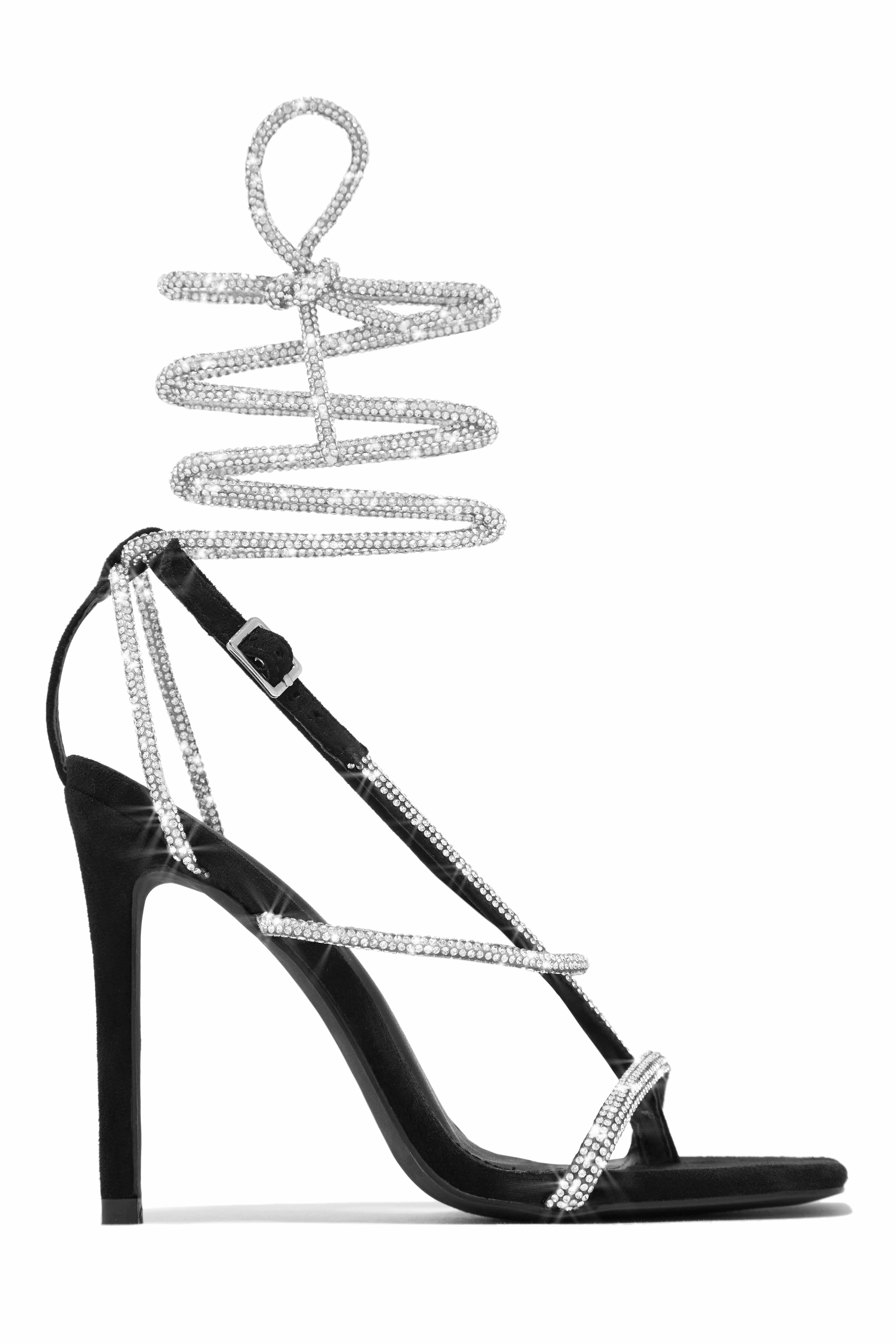 Special Invite Embellished Lace Up High Heels - Nude
