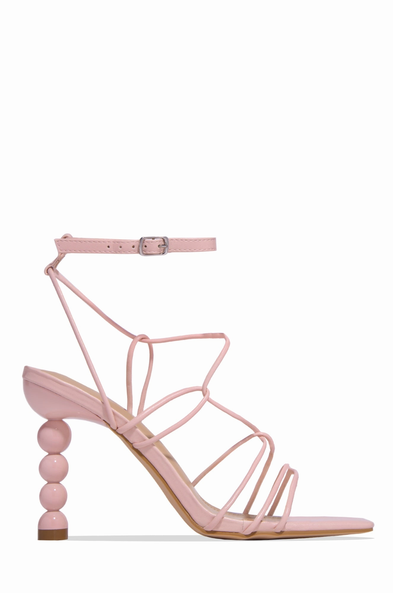 St. Barts Summer Square Toe Strappy Heels - Orange
