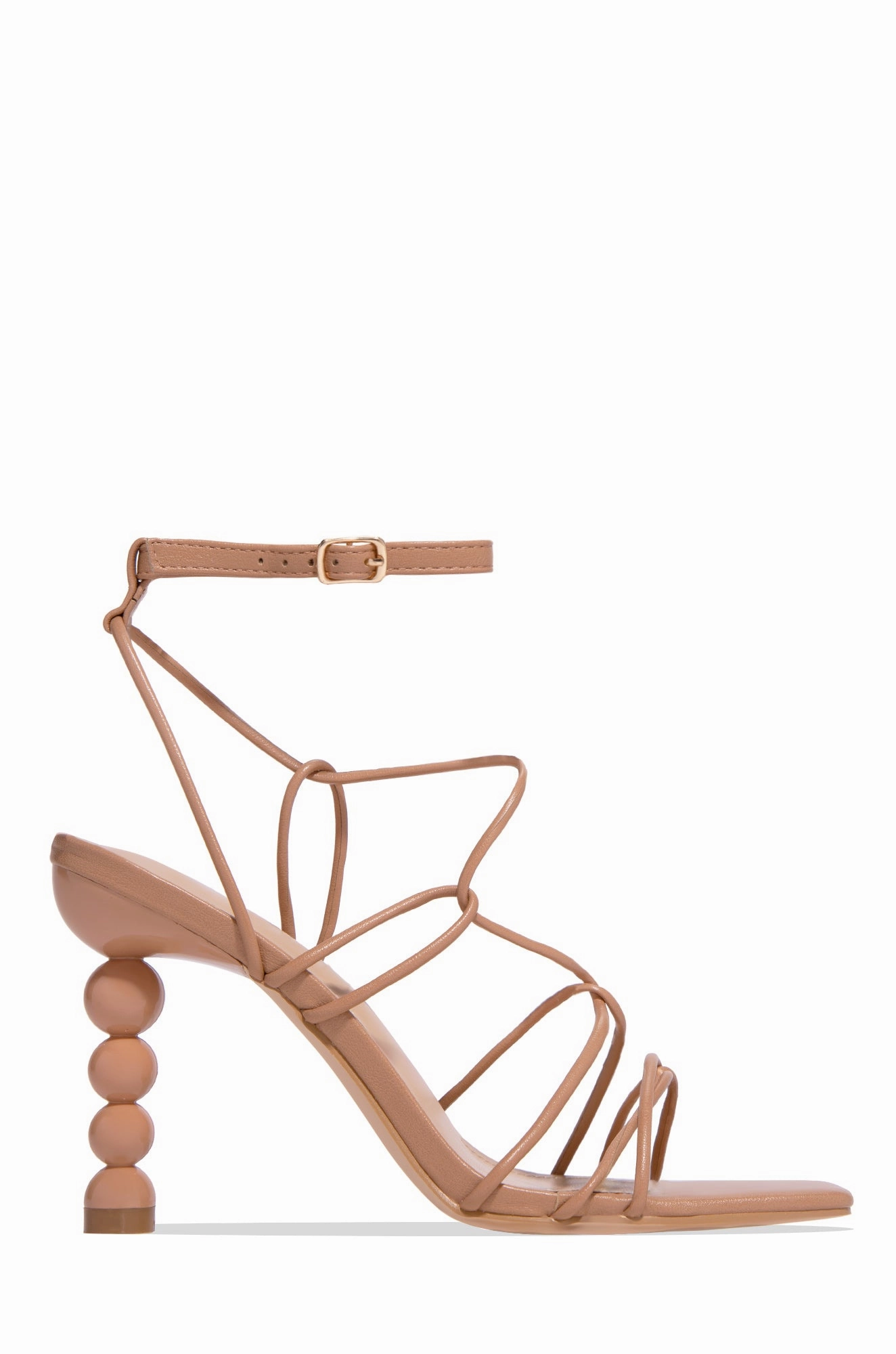 St. Barts Summer Square Toe Strappy Heels - Orange