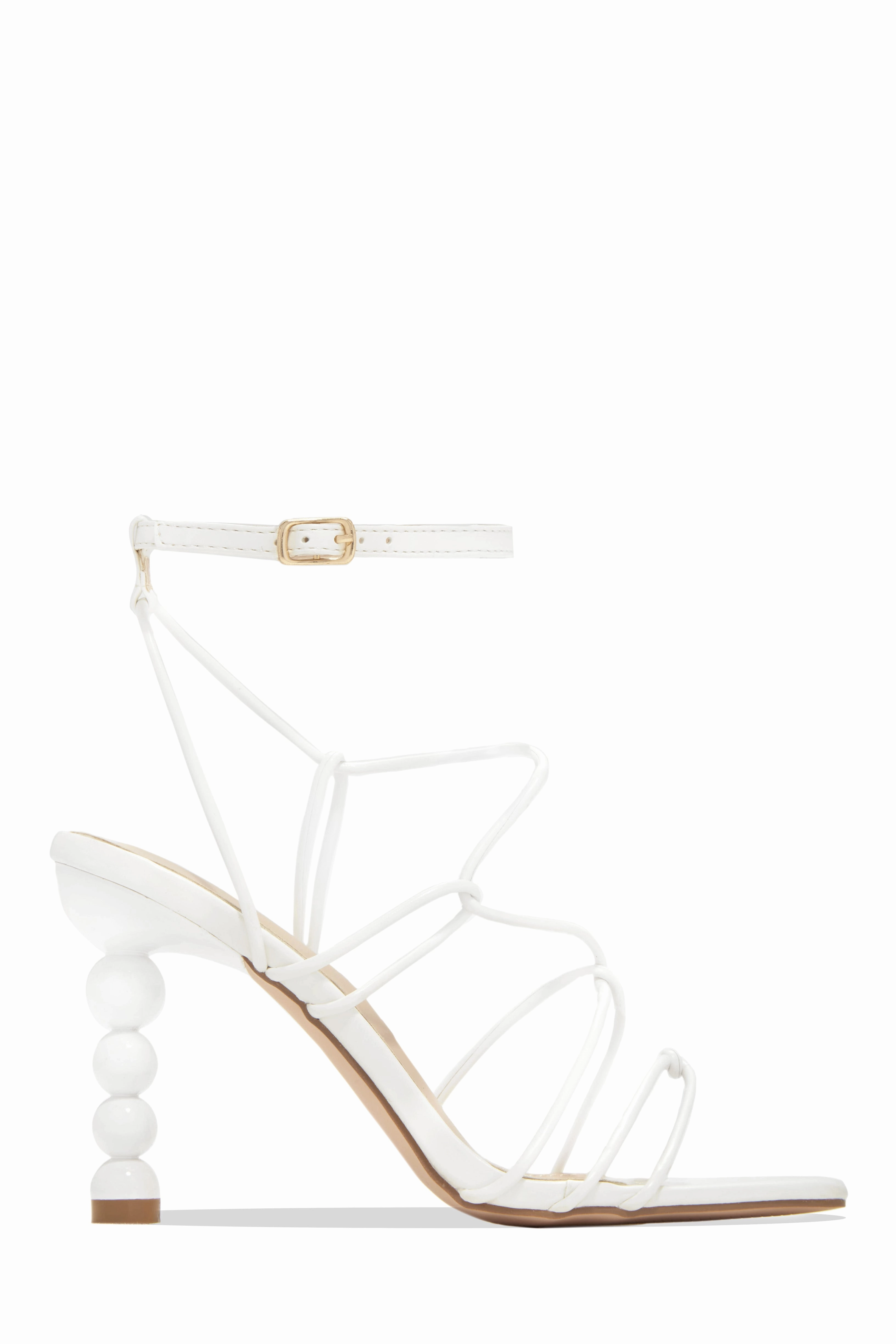 St. Barts Summer Square Toe Strappy Heels - Orange