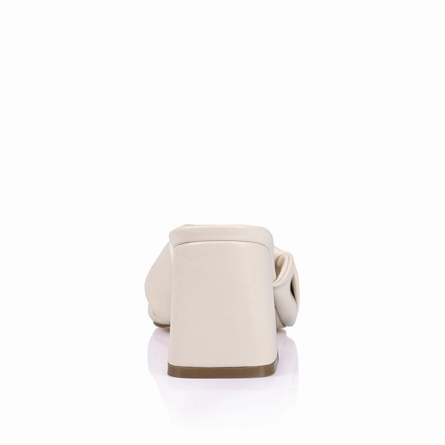 Stella Block Heel Mules - Bone Smooth