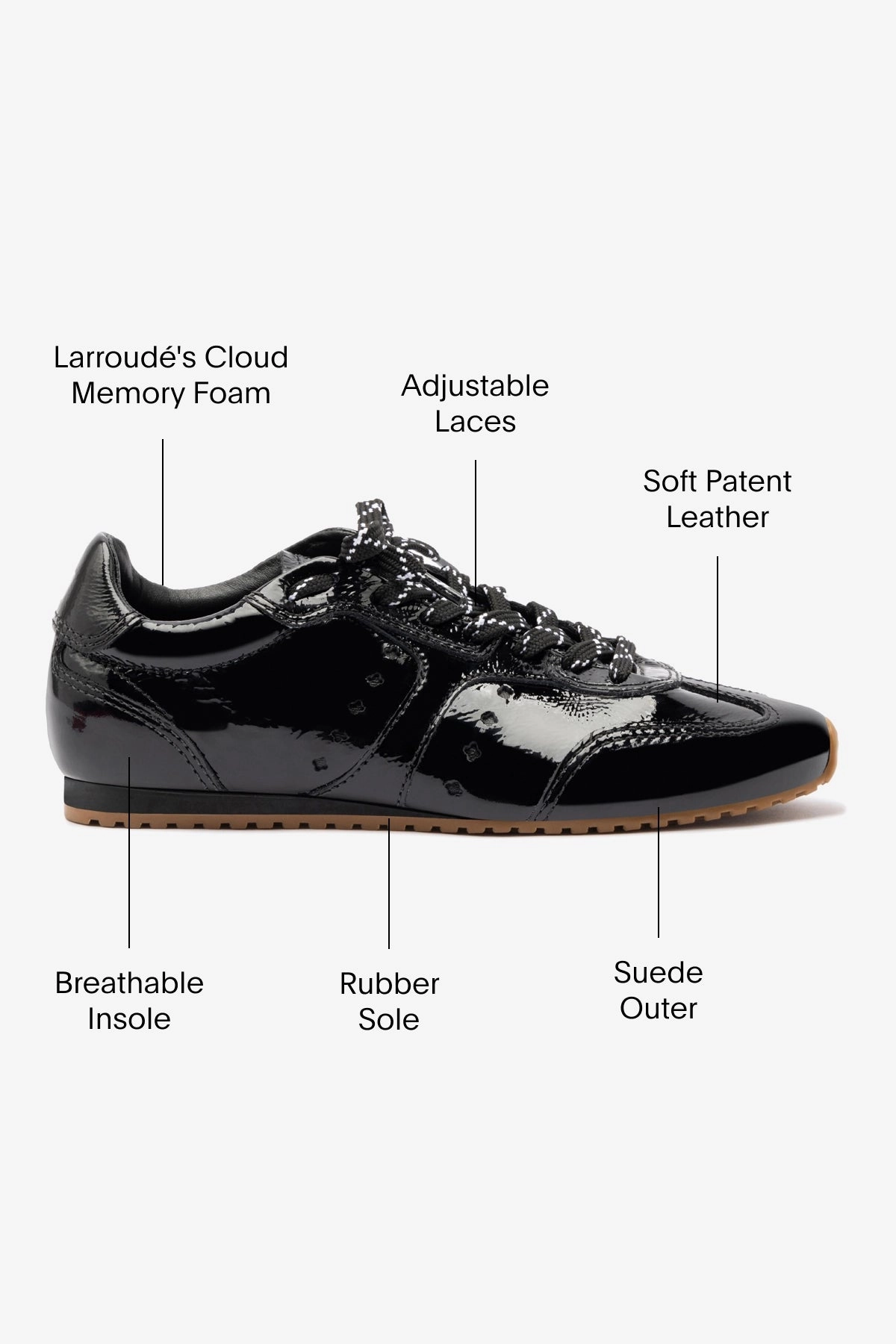 Stella Sneaker In Black Patent Leather