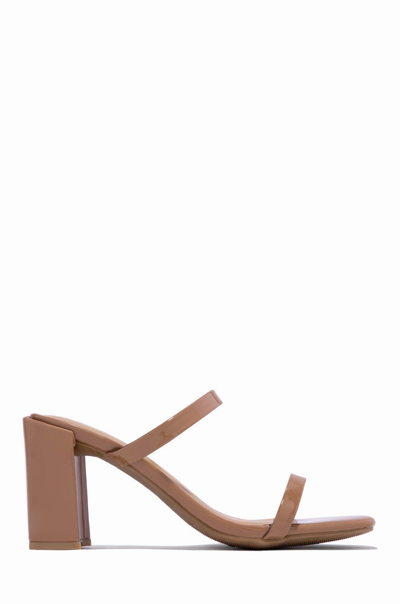 Summer Date Block Heel Mules - Nude Pat