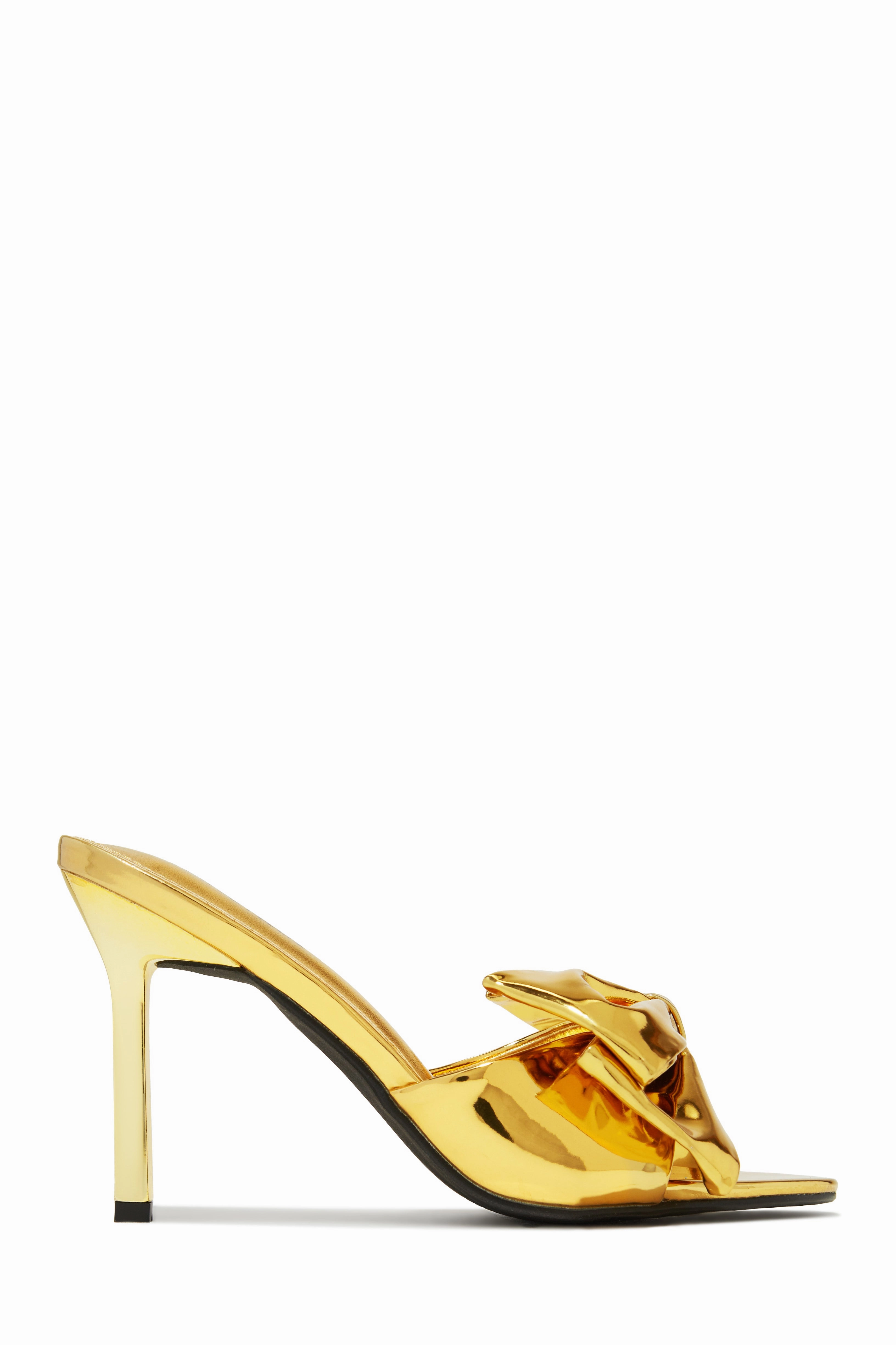 Talkin' Flirty Metallic Mule Heels - Gold