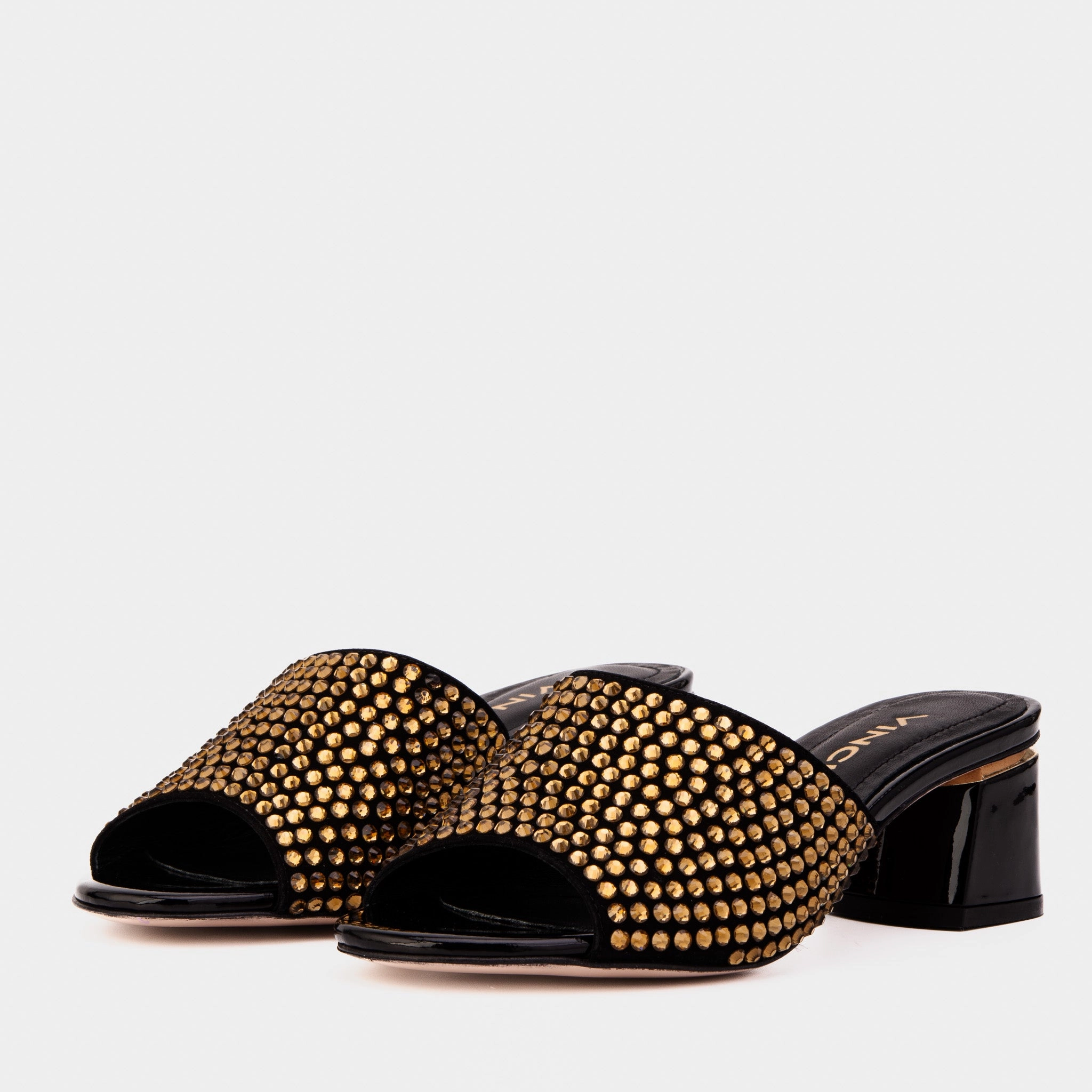 The Ailano Gold Glitter Leather Women Sandal