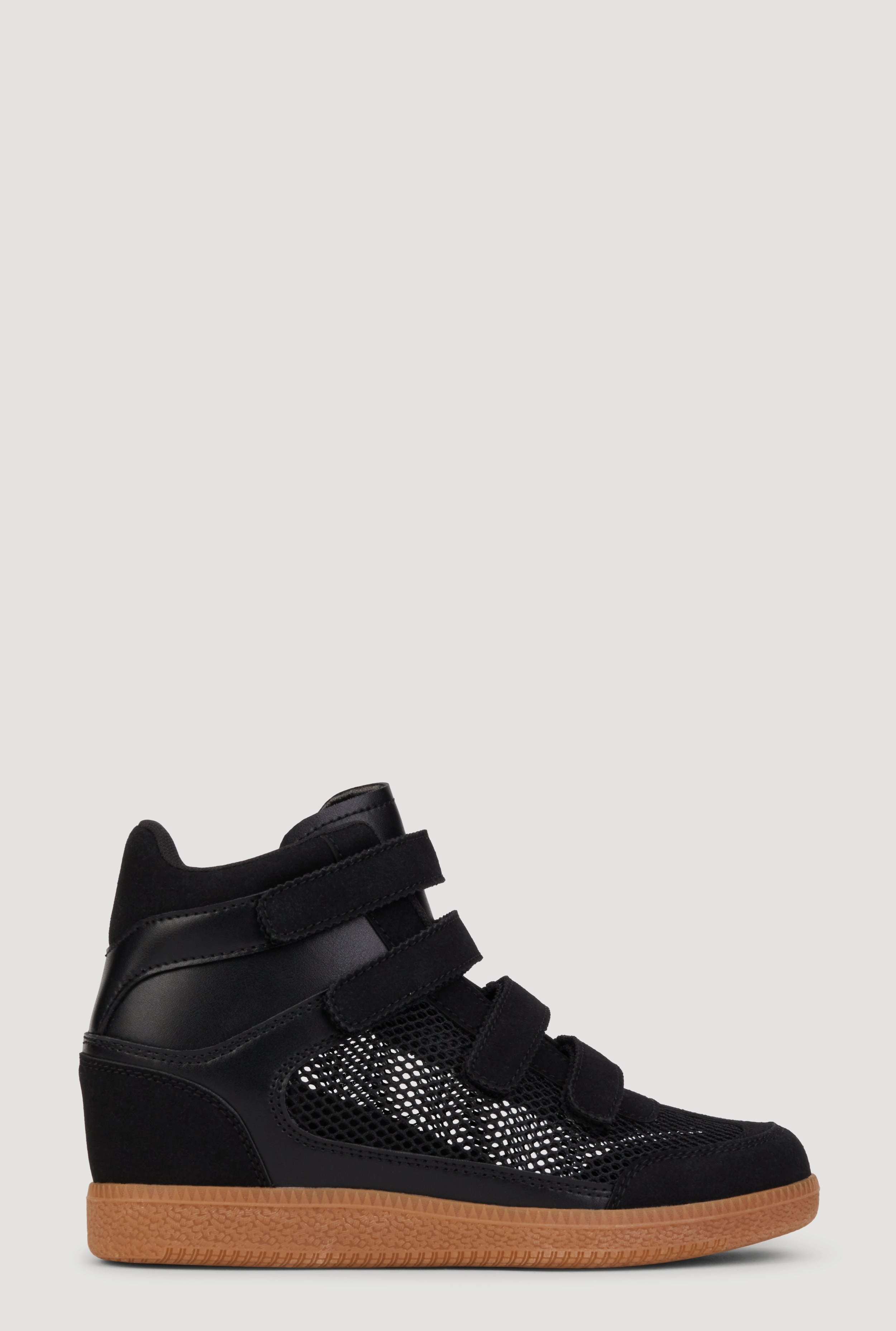 Triple Velcro Strap Wedge Sneakers
