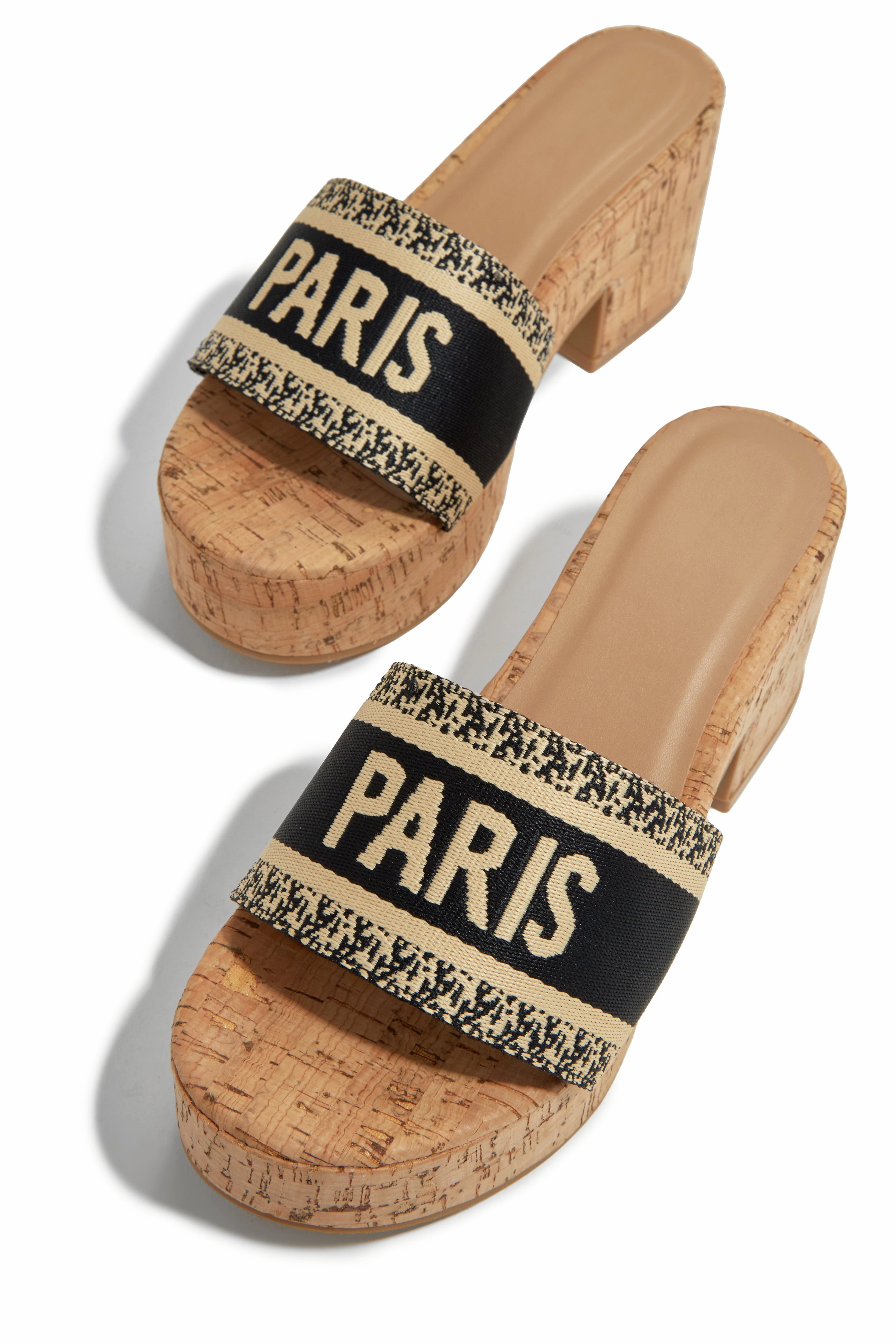 Trips With You Platform Block Heel Mules - Navy