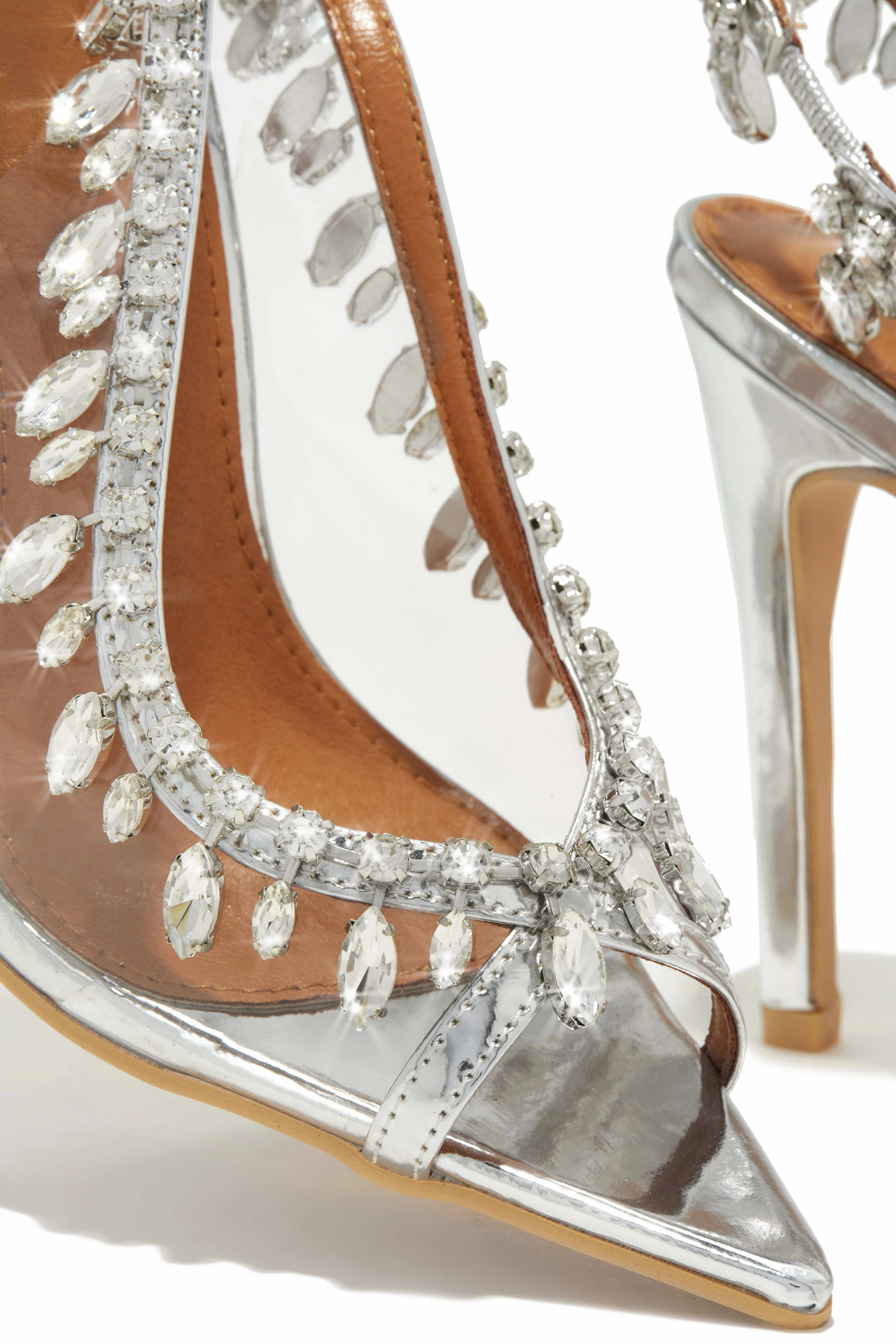 Under The Stars Embellished Slingback Pumps - Silver