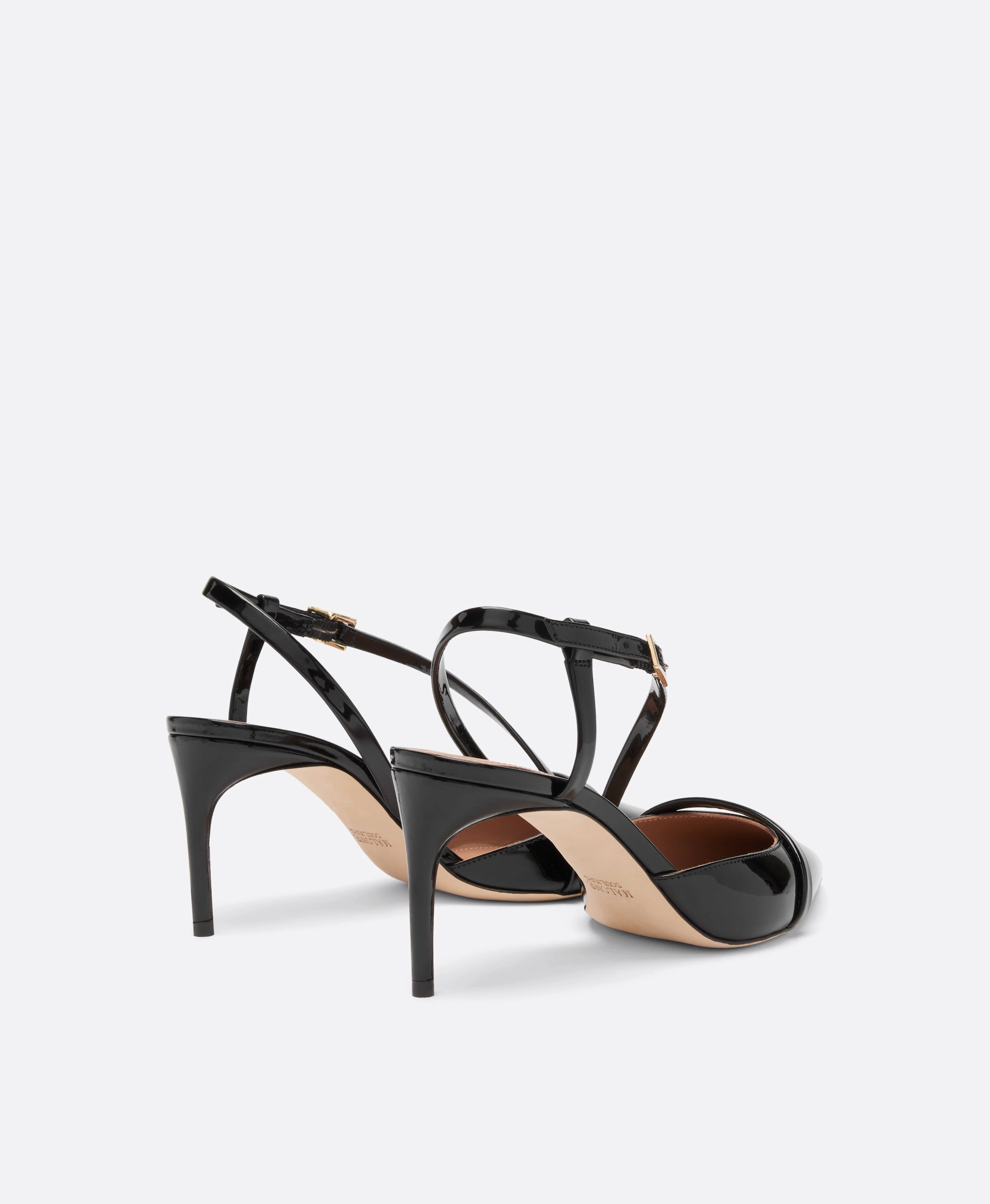 Valeria 70 Black Patent Slingbacks