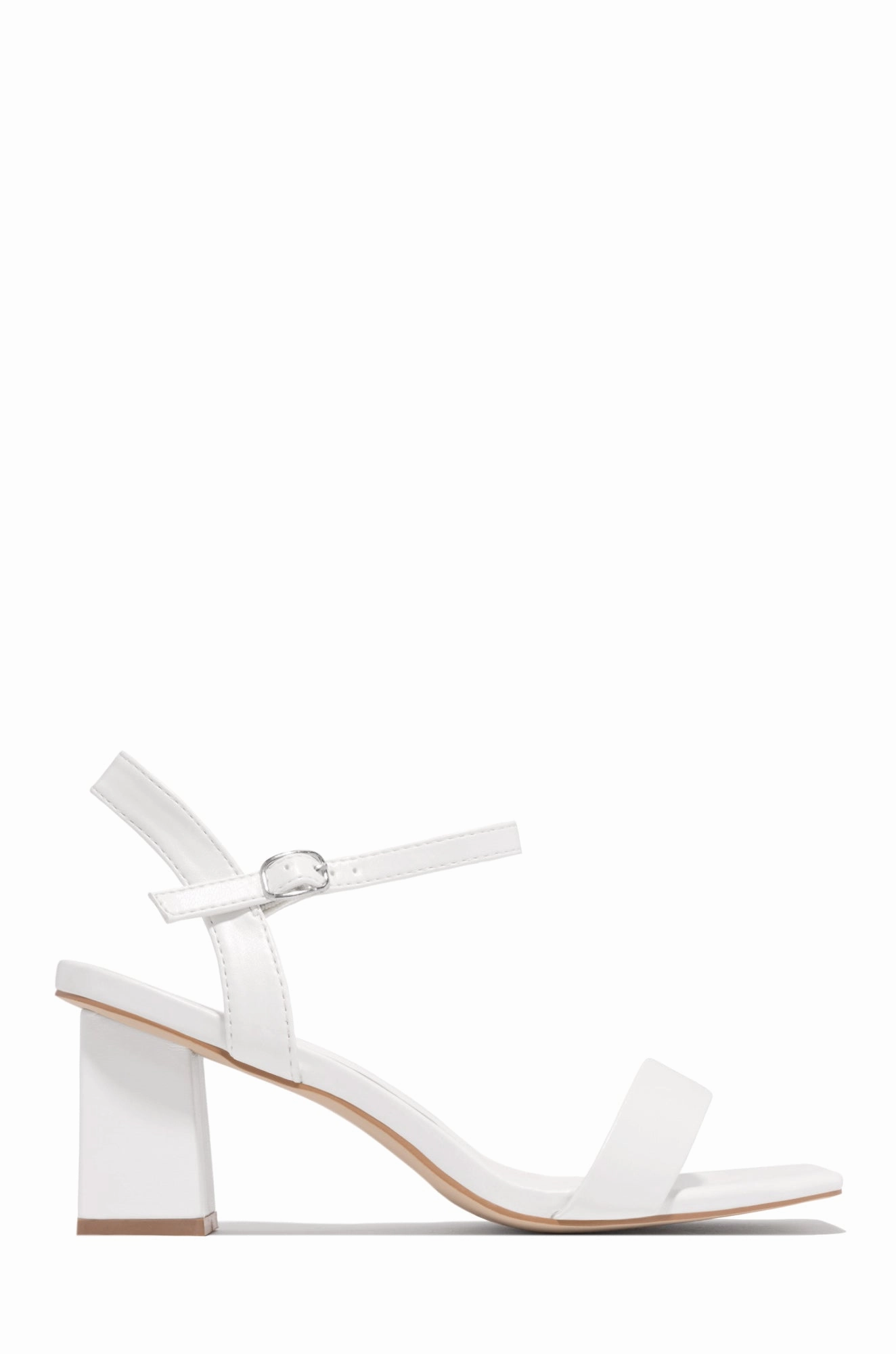 Violet Block Mid Heels - Silver