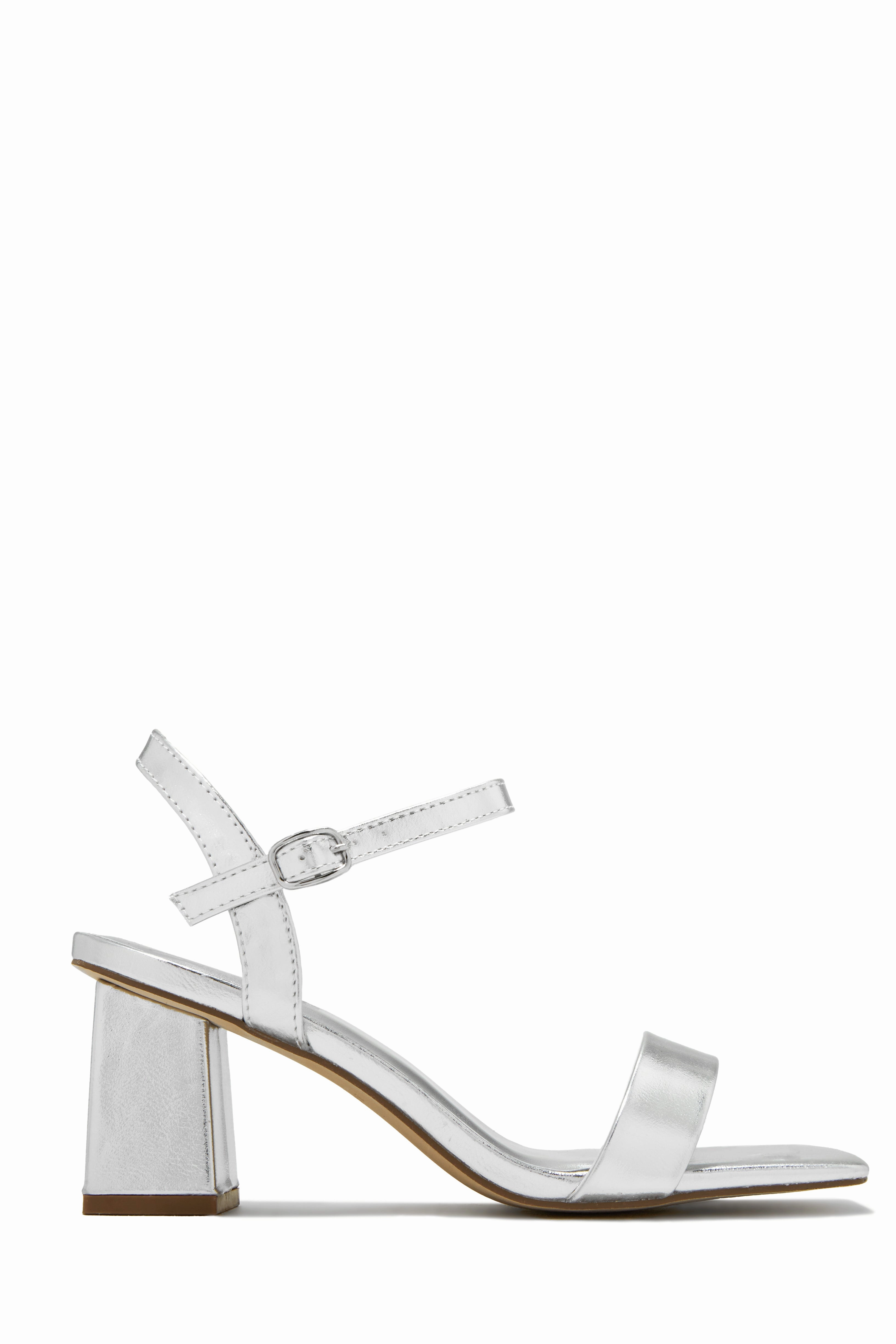 Violet Block Mid Heels - White