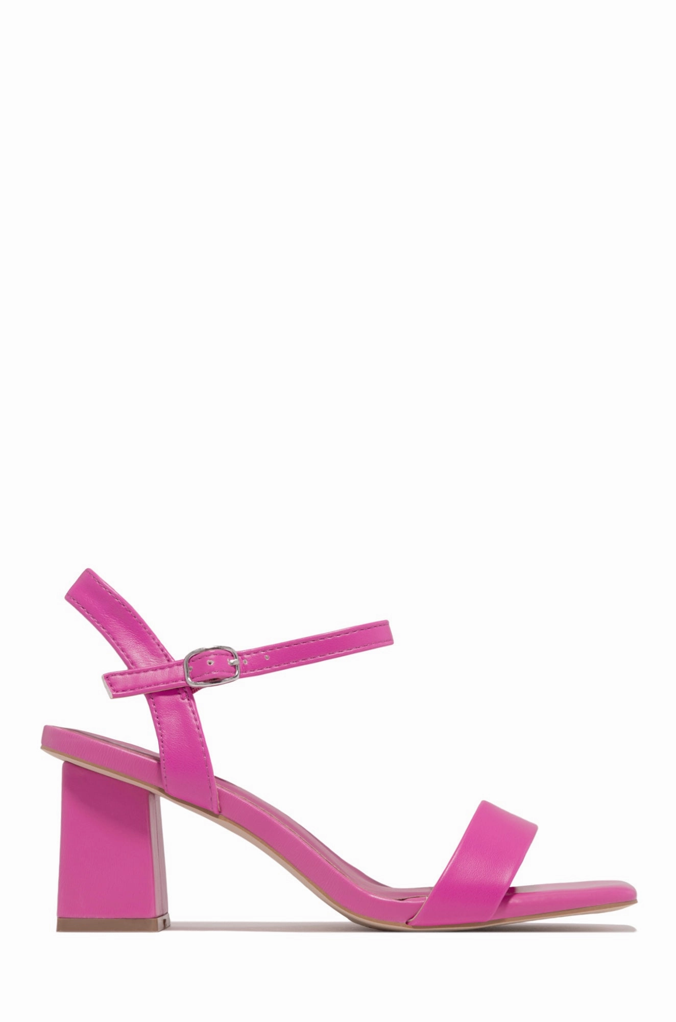 Violet Block Mid Heels - White