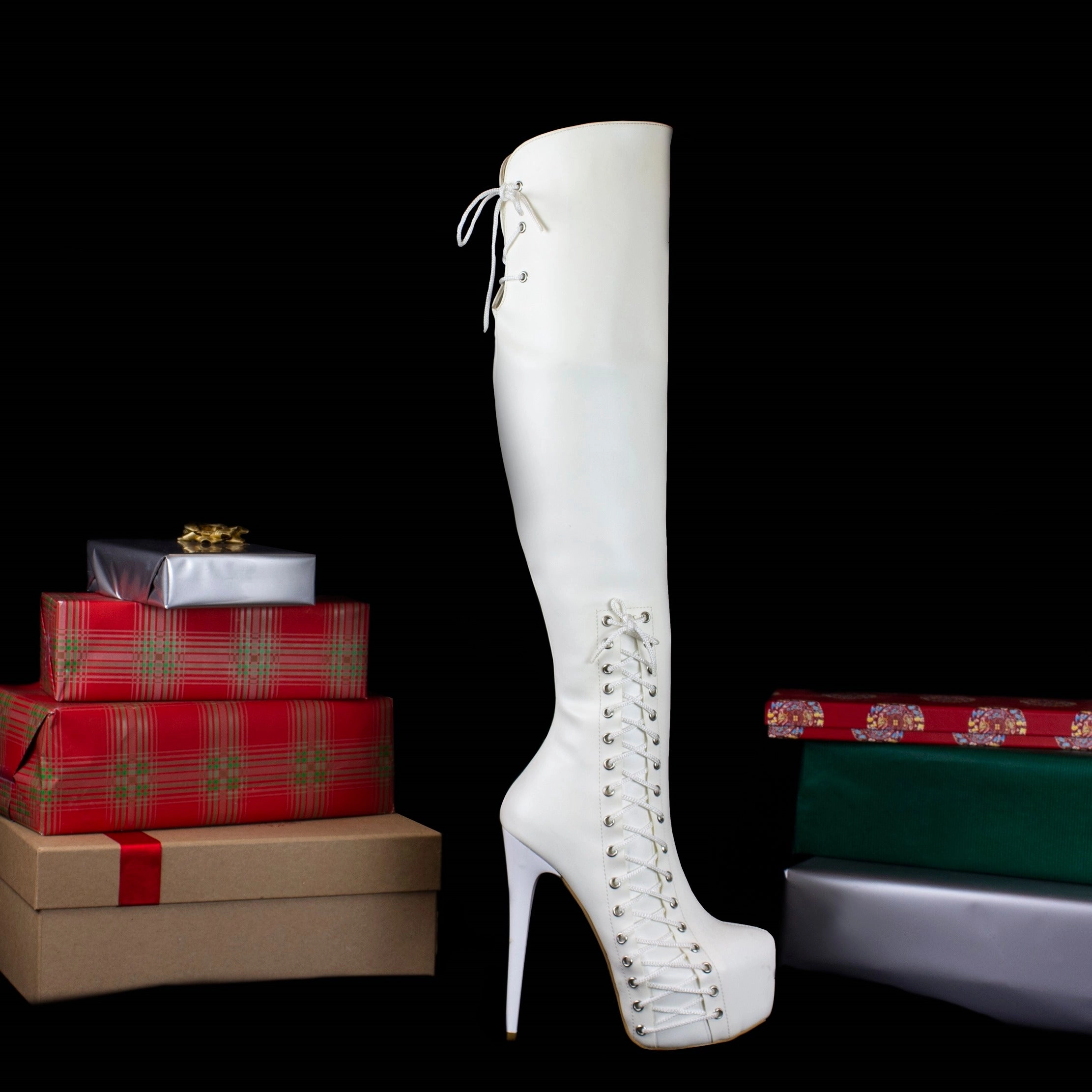 White Over Knee Boots