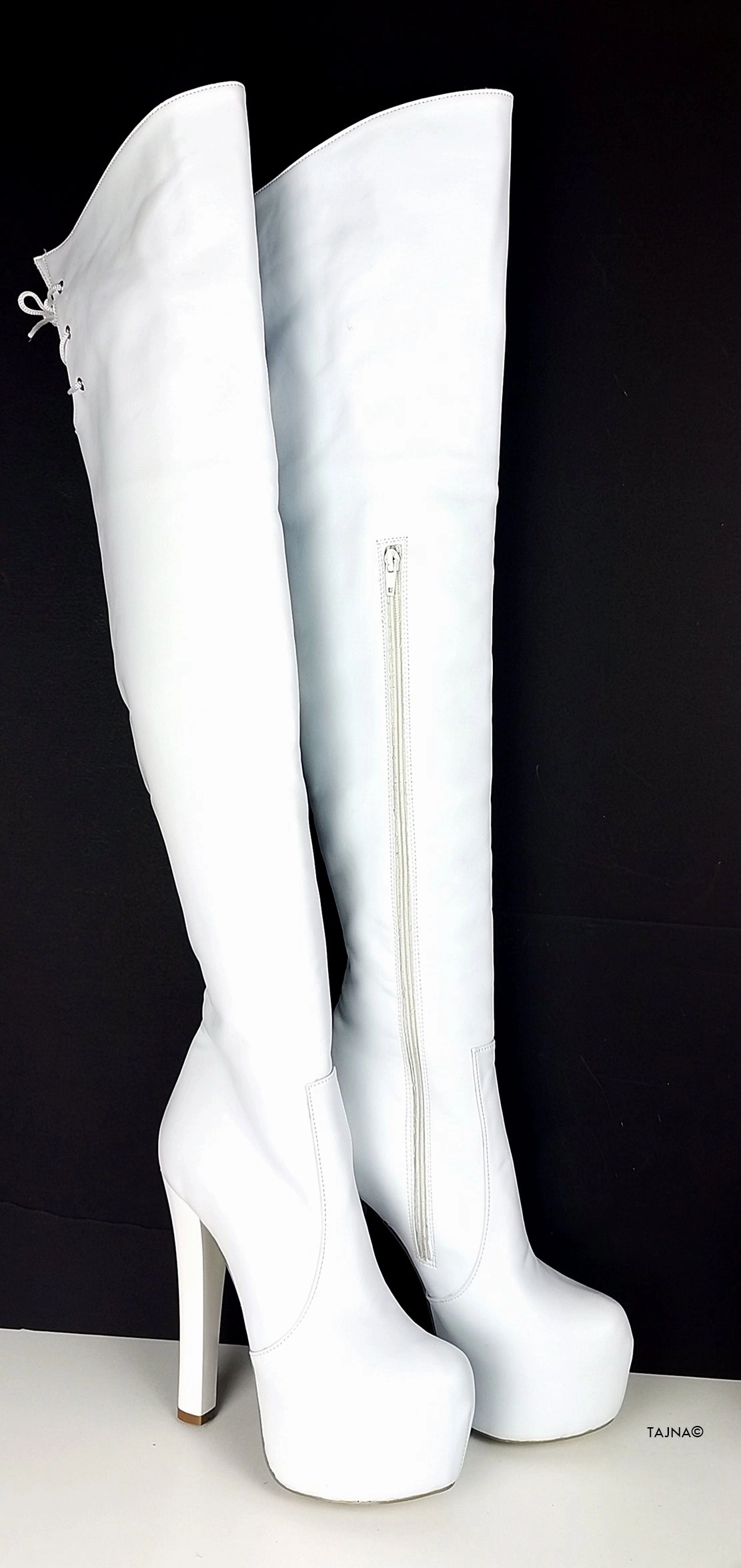 White Over the Knee Platform Boots