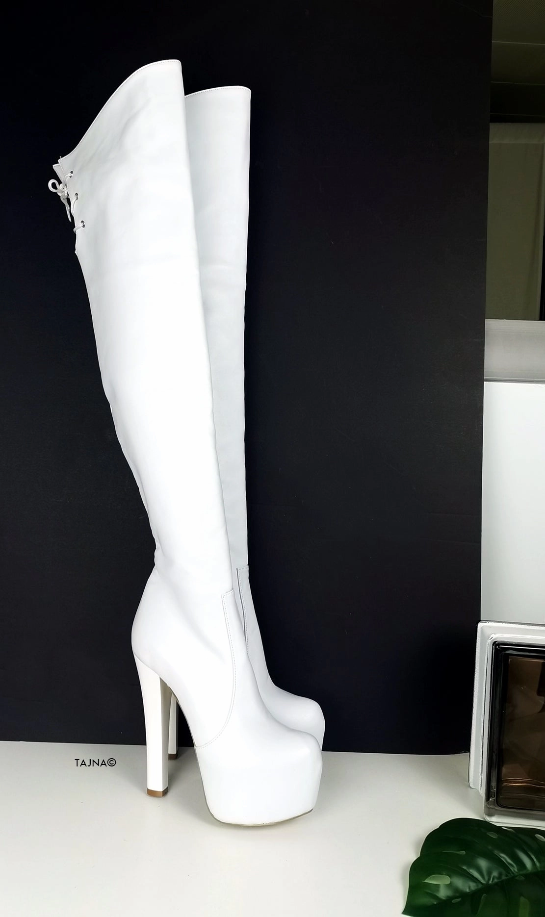 White Over the Knee Platform Boots