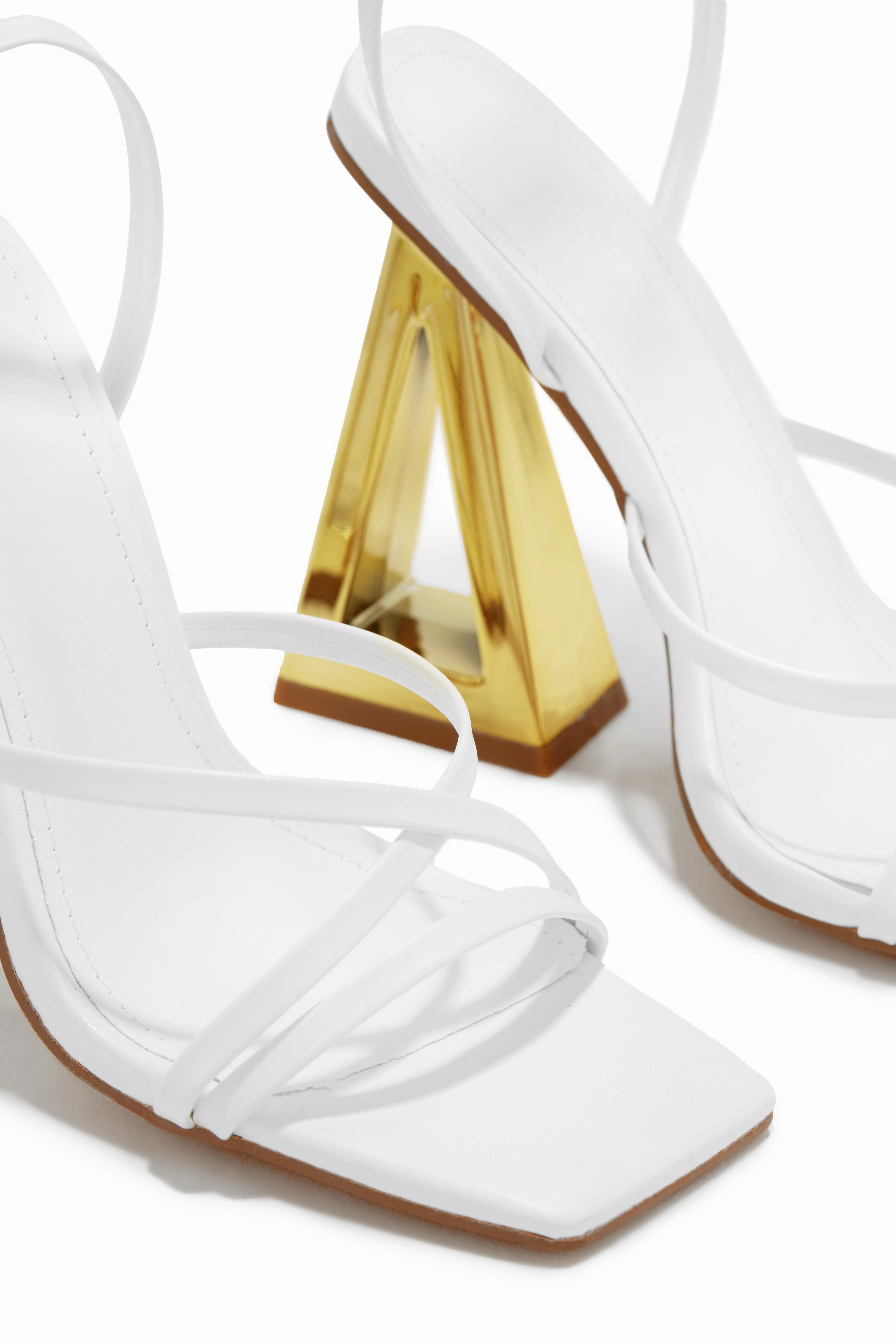Zhuri Lace Up Block High Heels - White